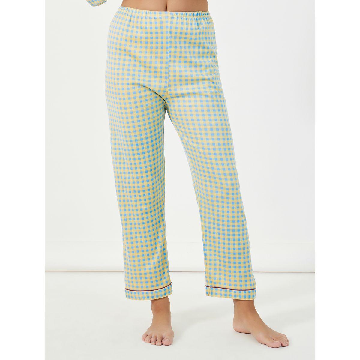 Take Two Checked Long Sleeves Shirt with Chest Pocket Detail and Pyjama Set-women-clothing-nightwear-pyjamas-longsets-image-5
