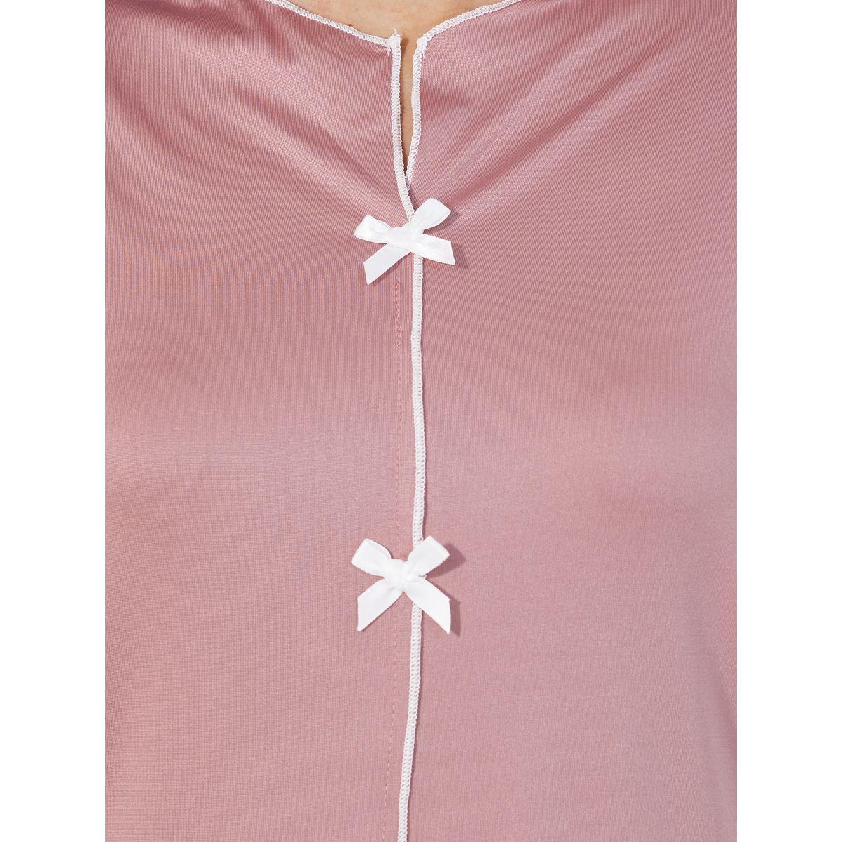 Take Two Contrast Edge Bow Detail Shirt and Pyjama Set-women-clothing-nightwear-pyjamas-longsets-image-3