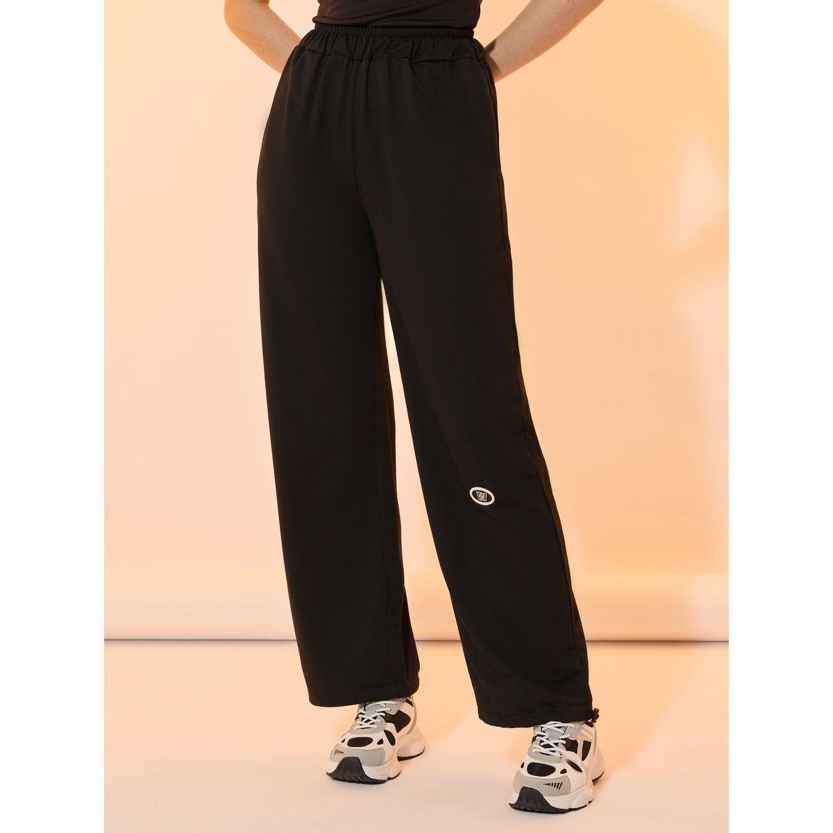 جوغر بقصة مريحة وشارة مع حواف بأربطة-women-clothing-bottoms-joggers-image-5