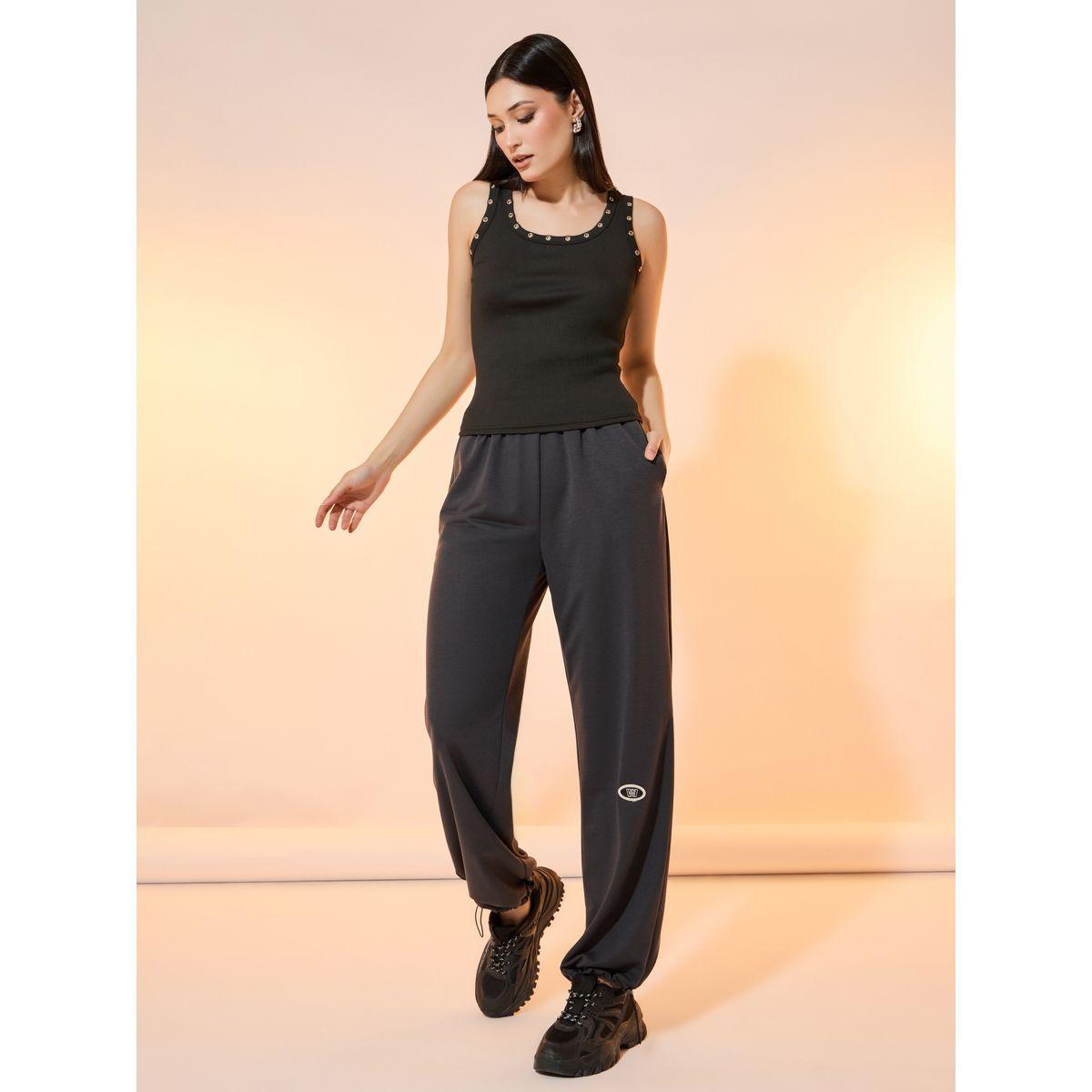 Take Two Solid Patch Detail Mid Rise Relaxed Fit Joggers-women-clothing-bottoms-joggers-image-2
