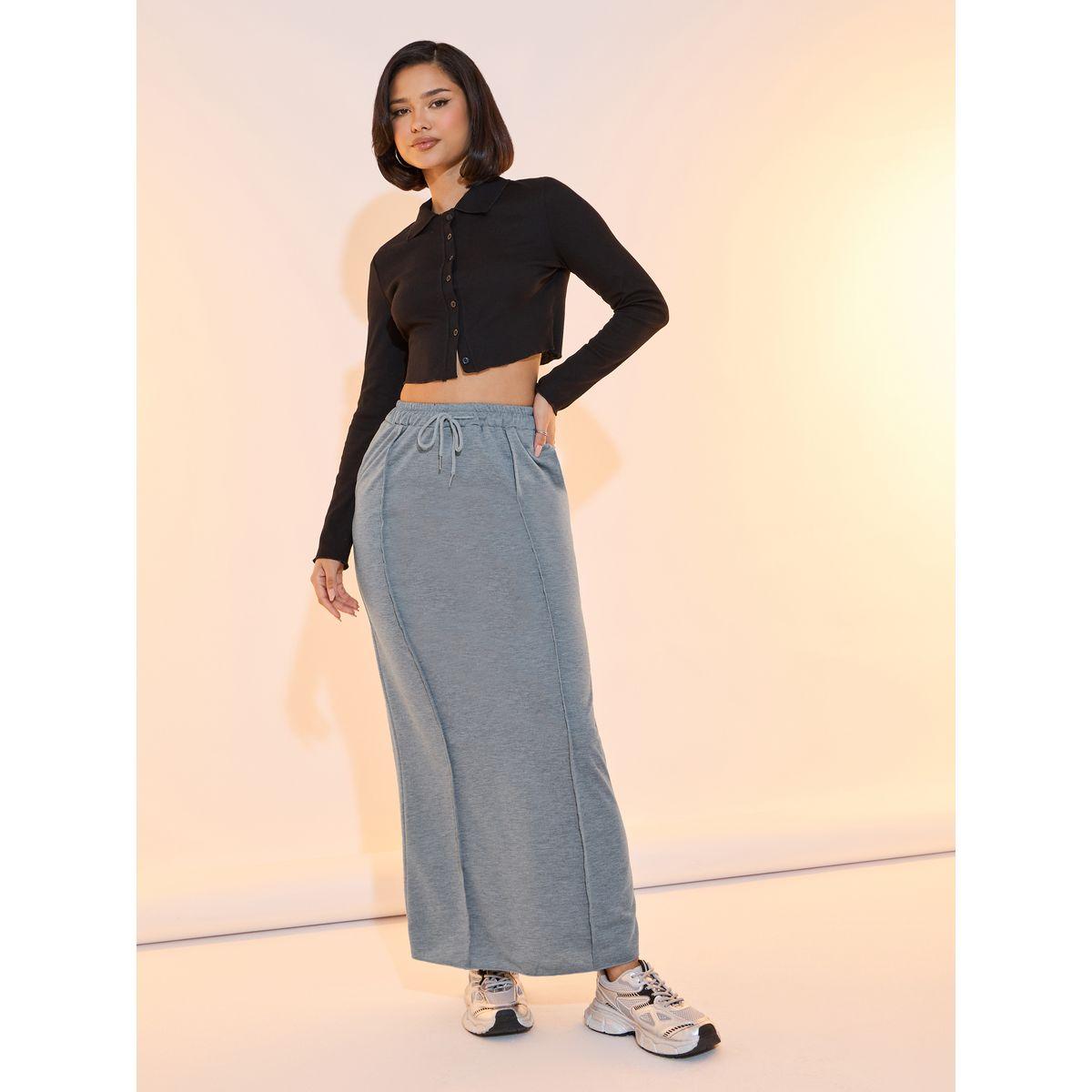 Take Two Solid Piping Detail Maxi Skirt with Drawstring-women-clothing-bottoms-skirts-image-1