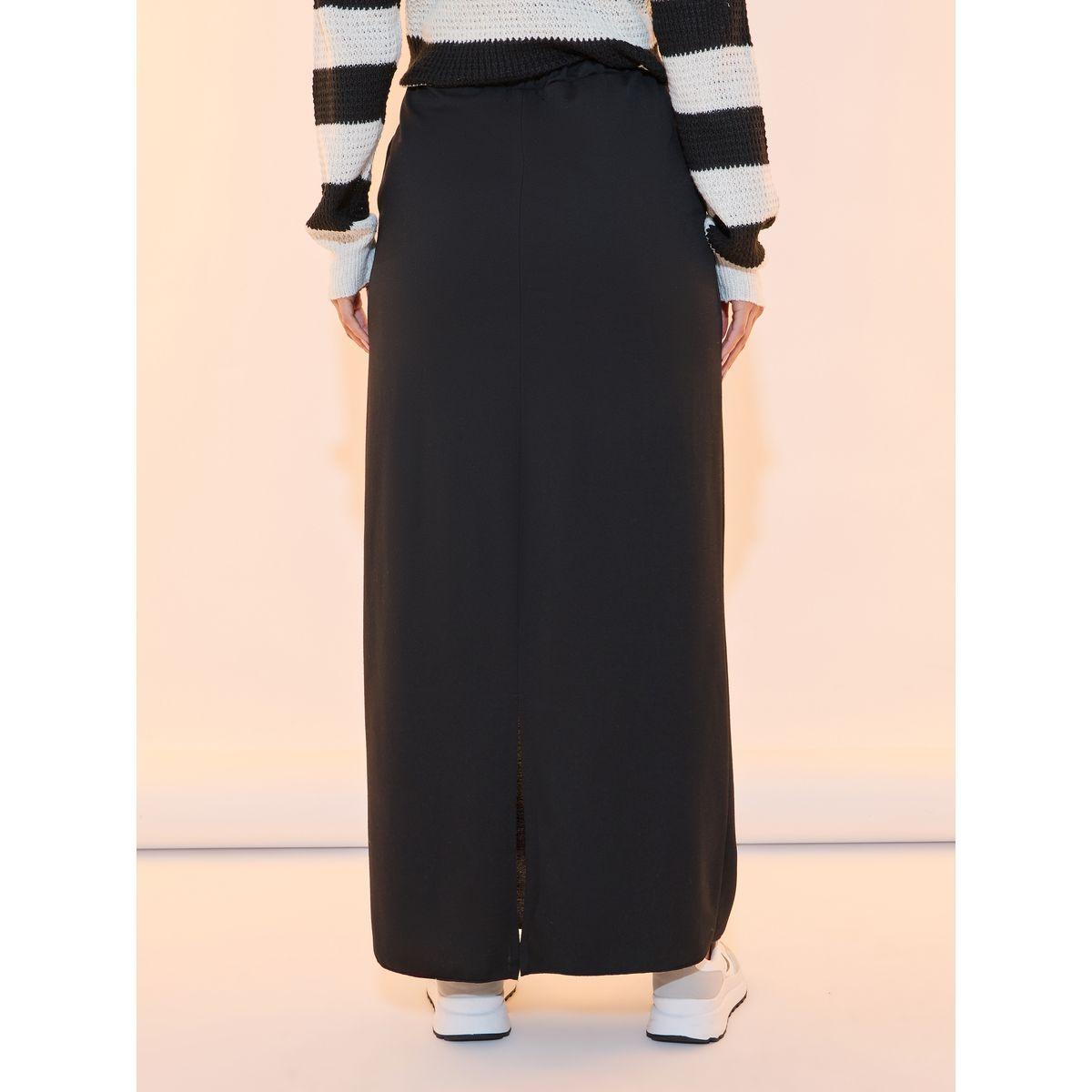 Take Two Solid Front Pintuck Detail Maxi Skirt with Drawstring-women-clothing-bottoms-skirts-image-4