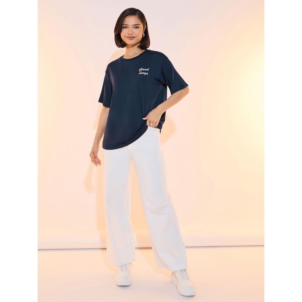 Take Two Embroidered Slogan Round Neck T-Shirt-women-clothing-tshirts-image-3