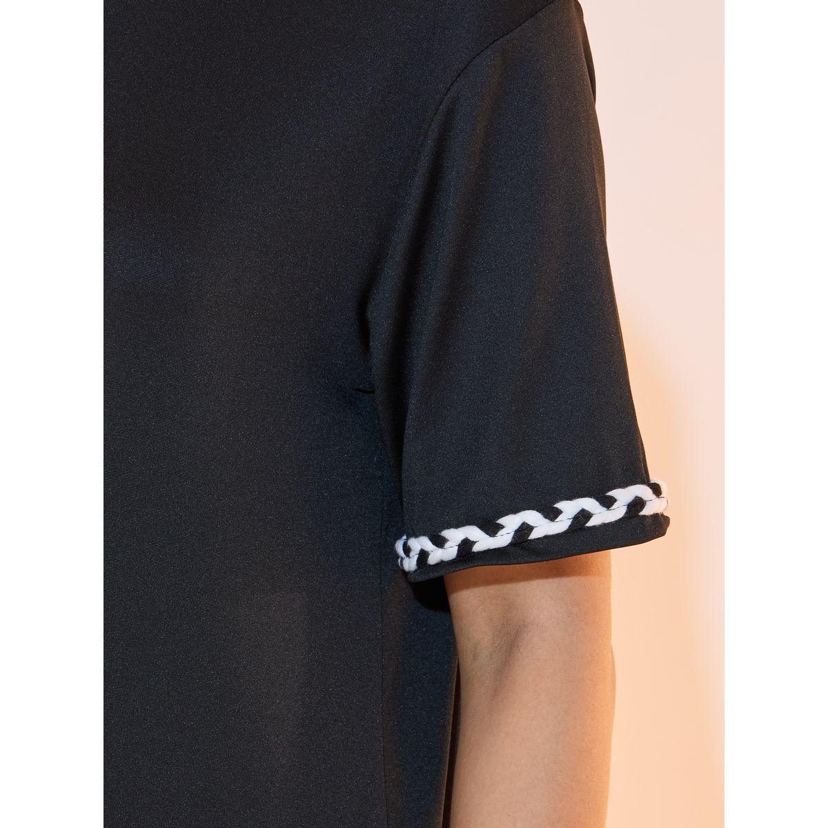 Take Two Braided Trim Detail Round Neck T-shirt-women-clothing-tshirts-image-3