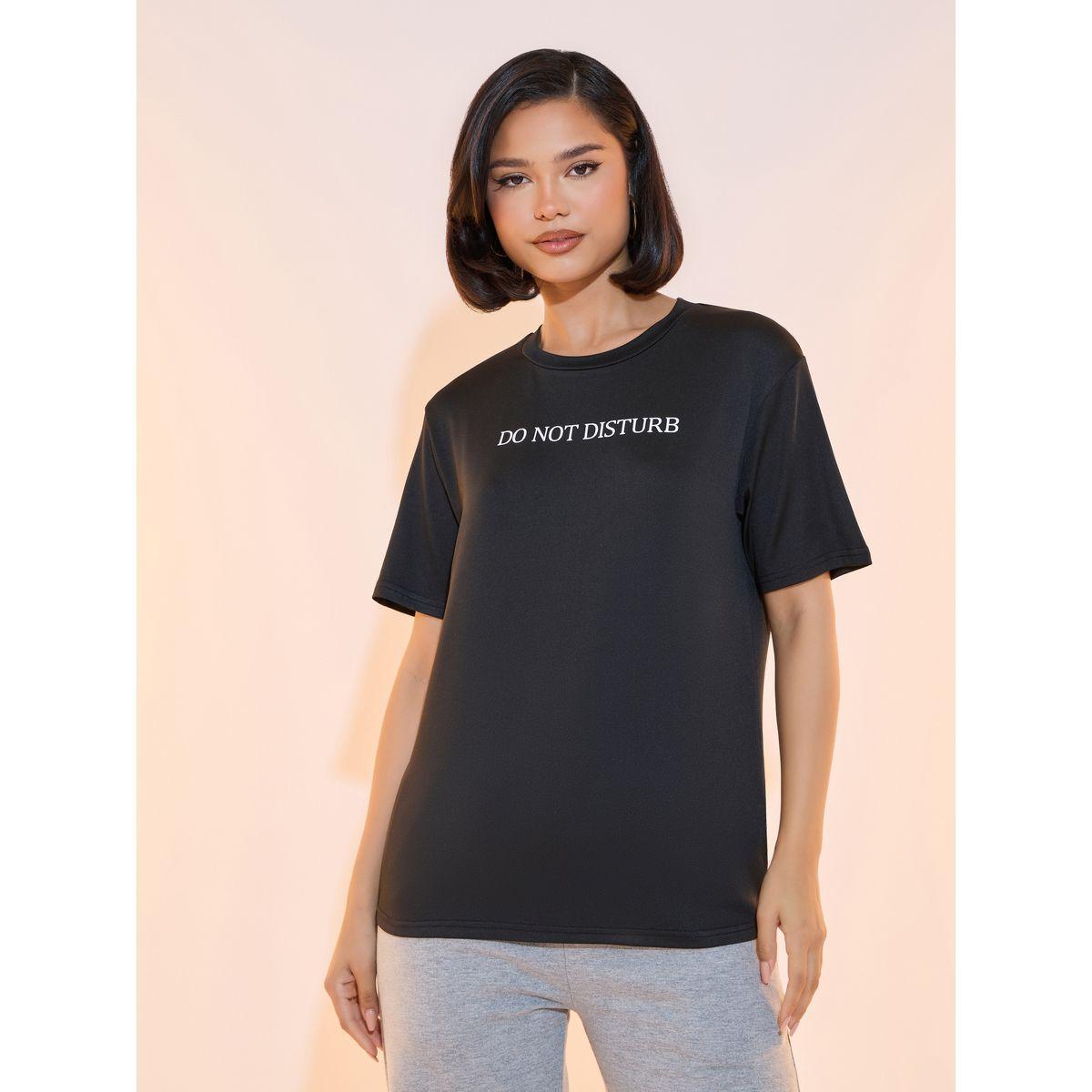 Take Two Slogan Print Round Neck T-shirt-women-clothing-tshirts-image-2