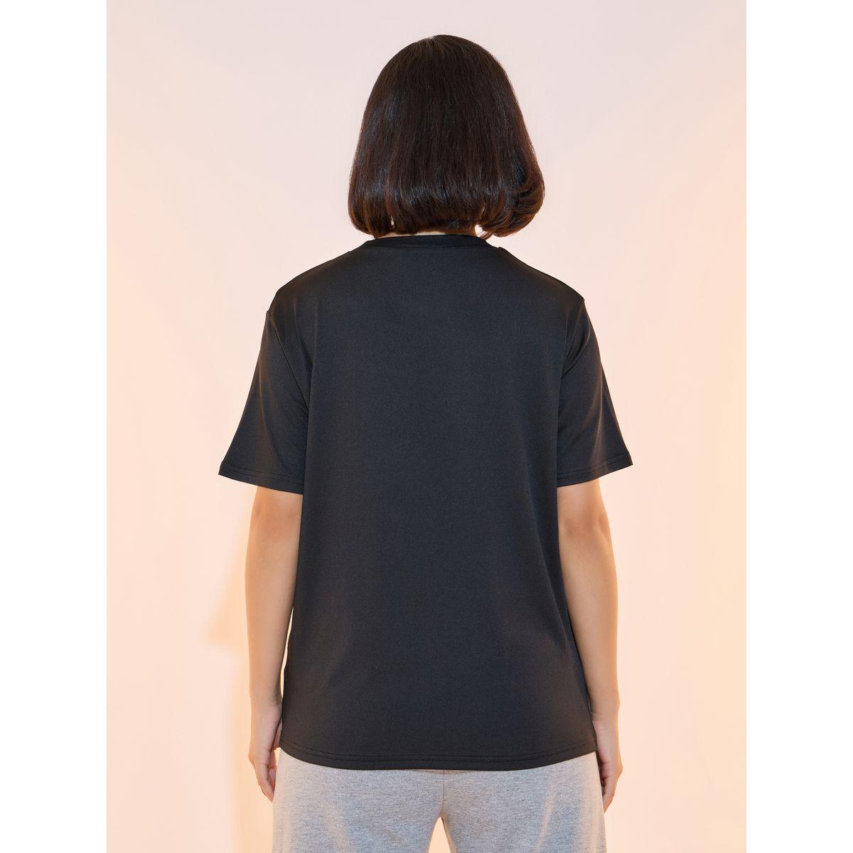 تيشيرت بياقة دائرية وطبعة كتابة-women-clothing-tshirts-image-5