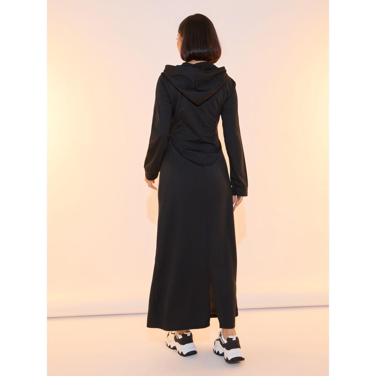 Take Two Solid Patch Detail Back Slit Hooded Maxi Dress-women-clothing-dresses-image-6