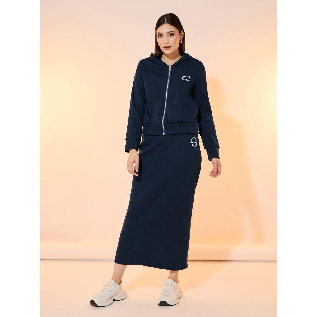 طقم منسق من تنورة طويلة مع جاكيت بياقة هودي-women-clothing-coordsets-image-3