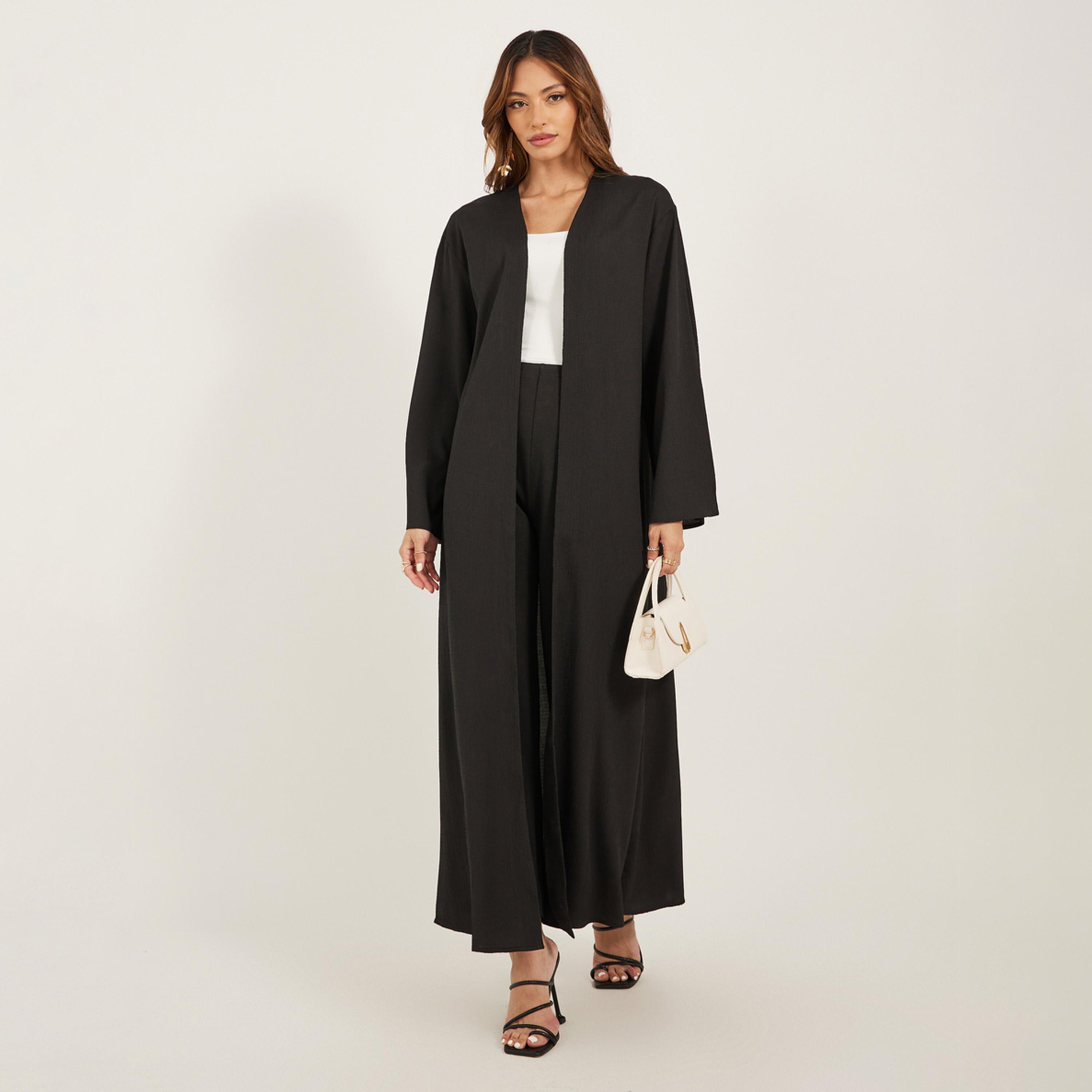 Styli Regular Fit Maxi Kimono with Side Slit Detail-women-clothing-shirtsandblouses-shirts-image-1