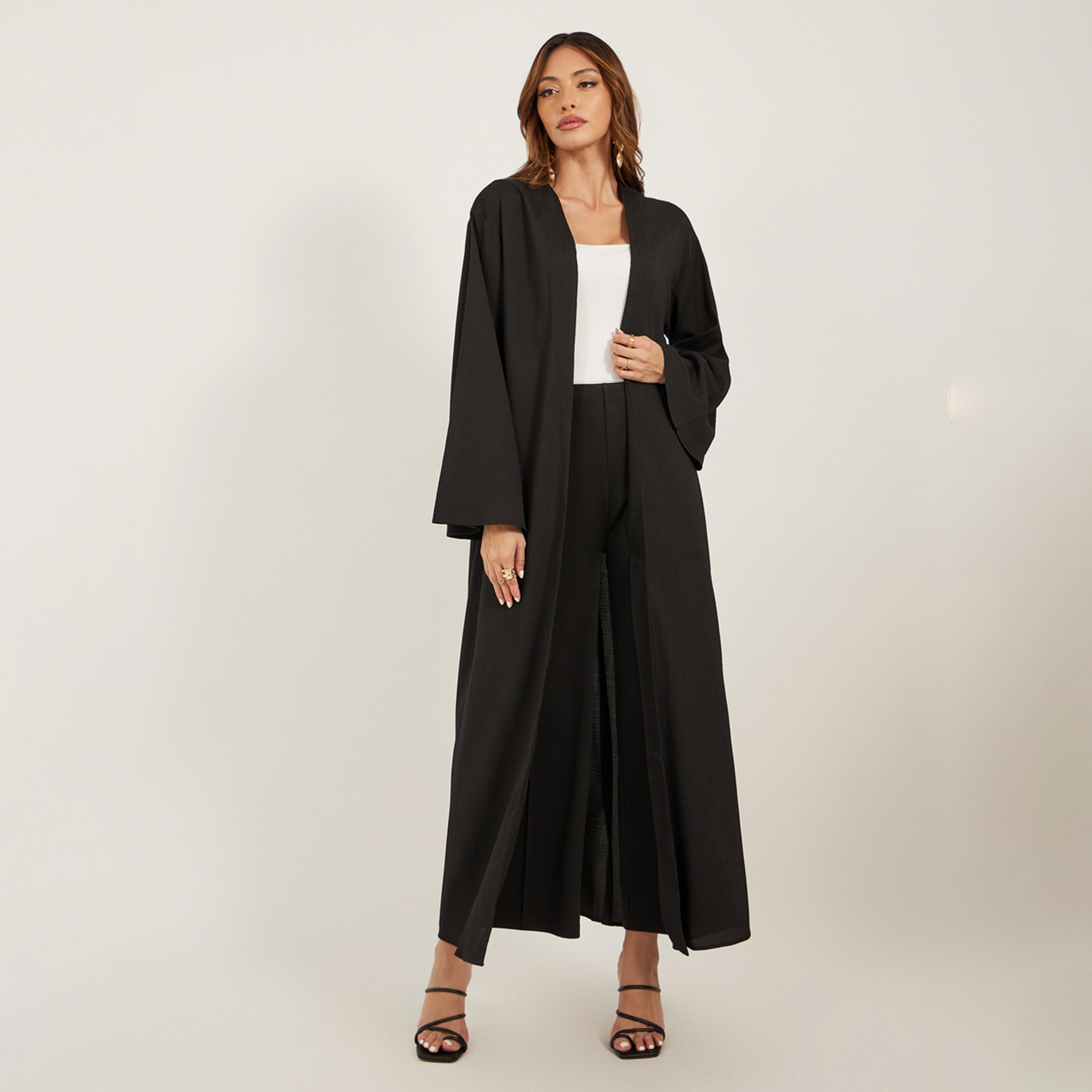 Styli Regular Fit Maxi Kimono with Side Slit Detail-women-clothing-shirtsandblouses-shirts-image-2