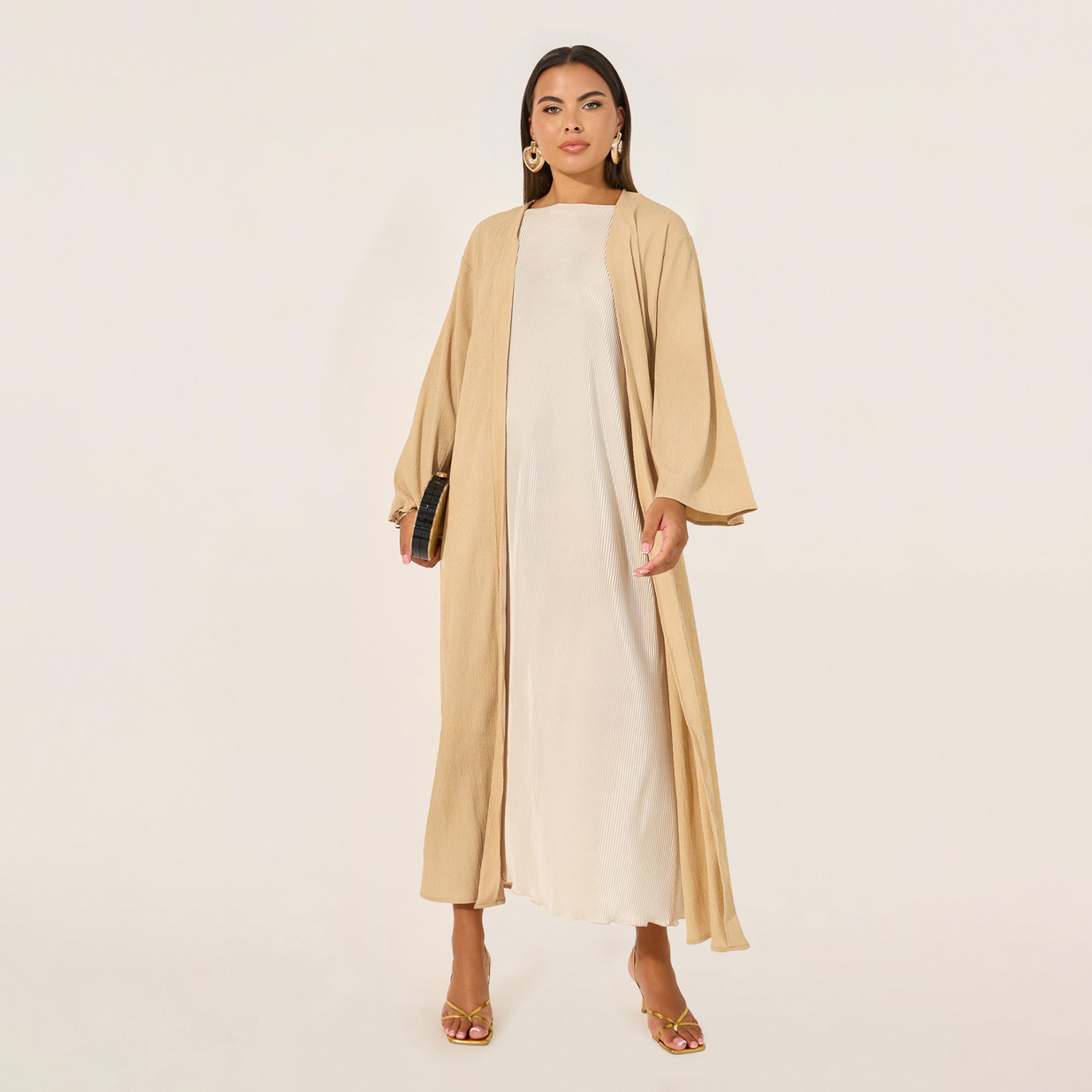 Styli Regular Fit Maxi Abaya with Side Slit Detail-women-arabicclothing-abayas-image-2