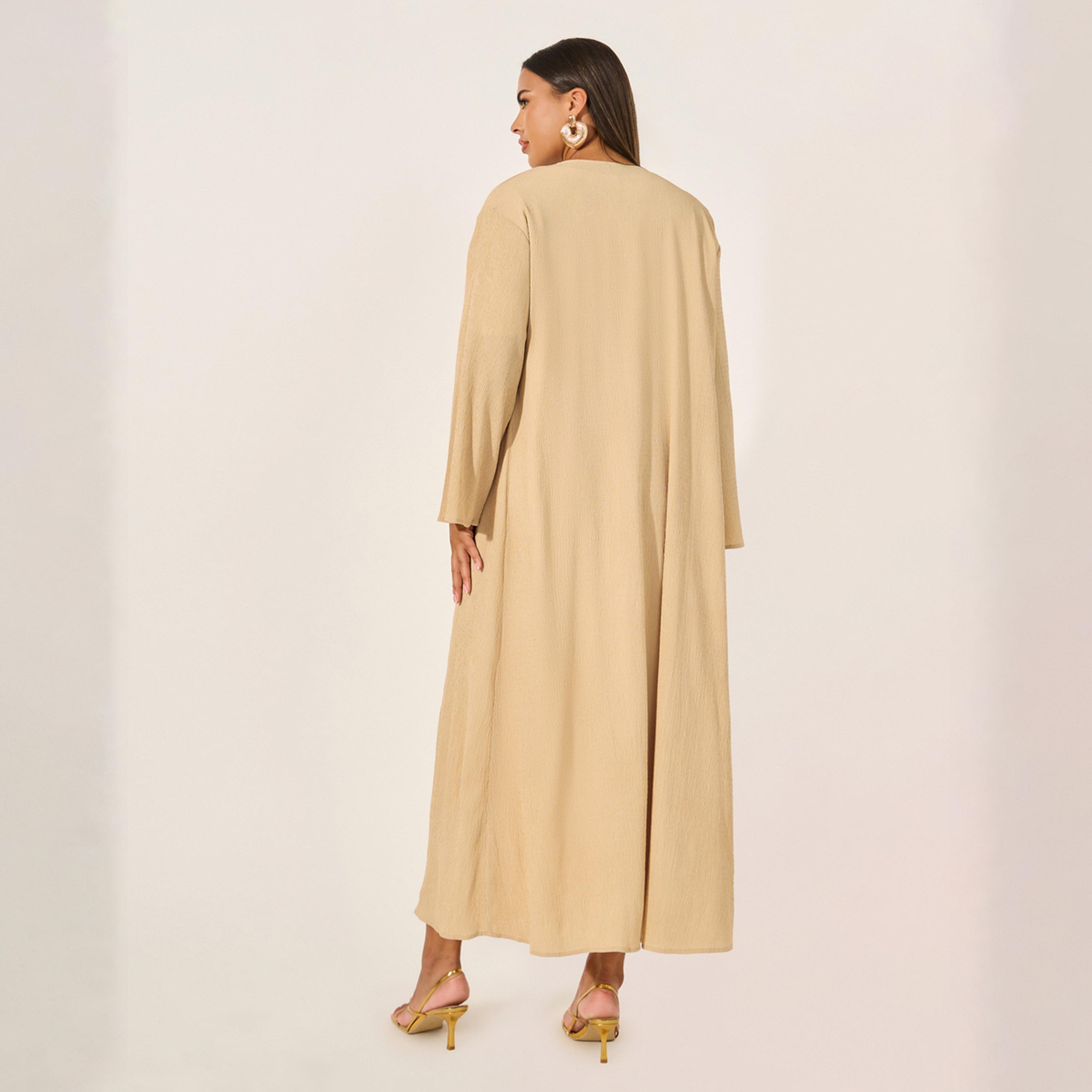 Styli Regular Fit Maxi Abaya with Side Slit Detail-women-arabicclothing-abayas-image-5
