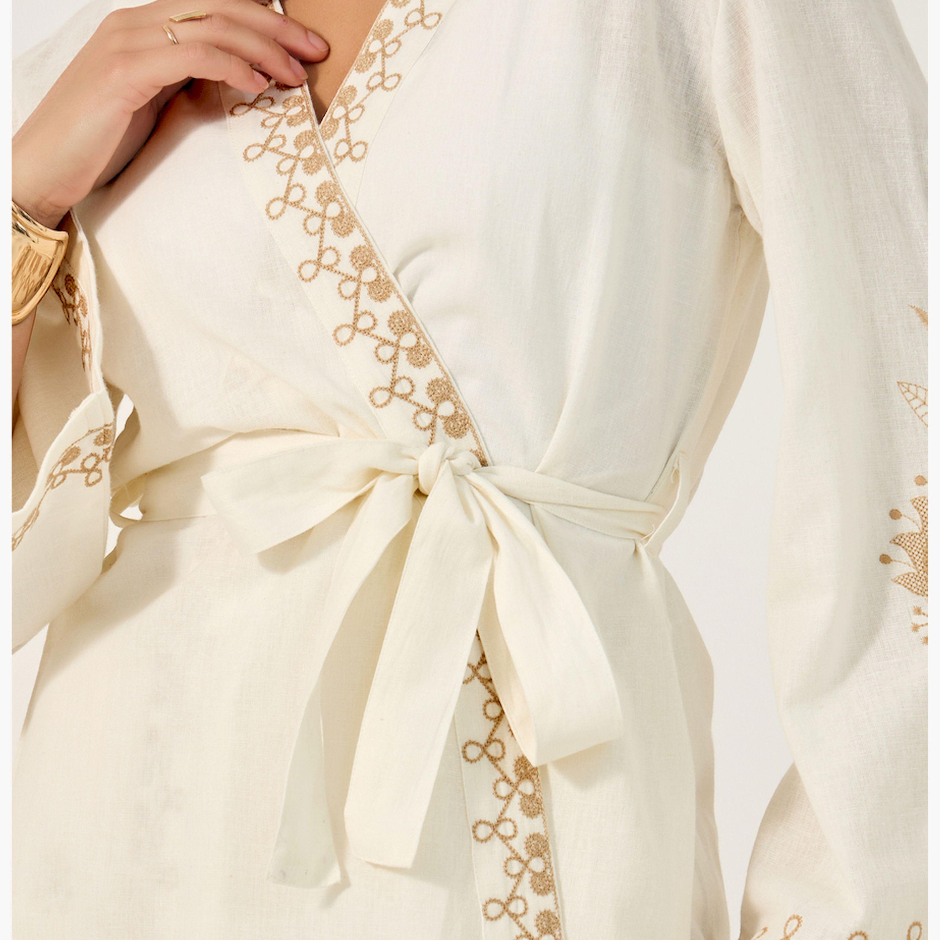 Styli Embroidered Long Sleeves Belted Abaya-women-arabicclothing-abayas-image-3