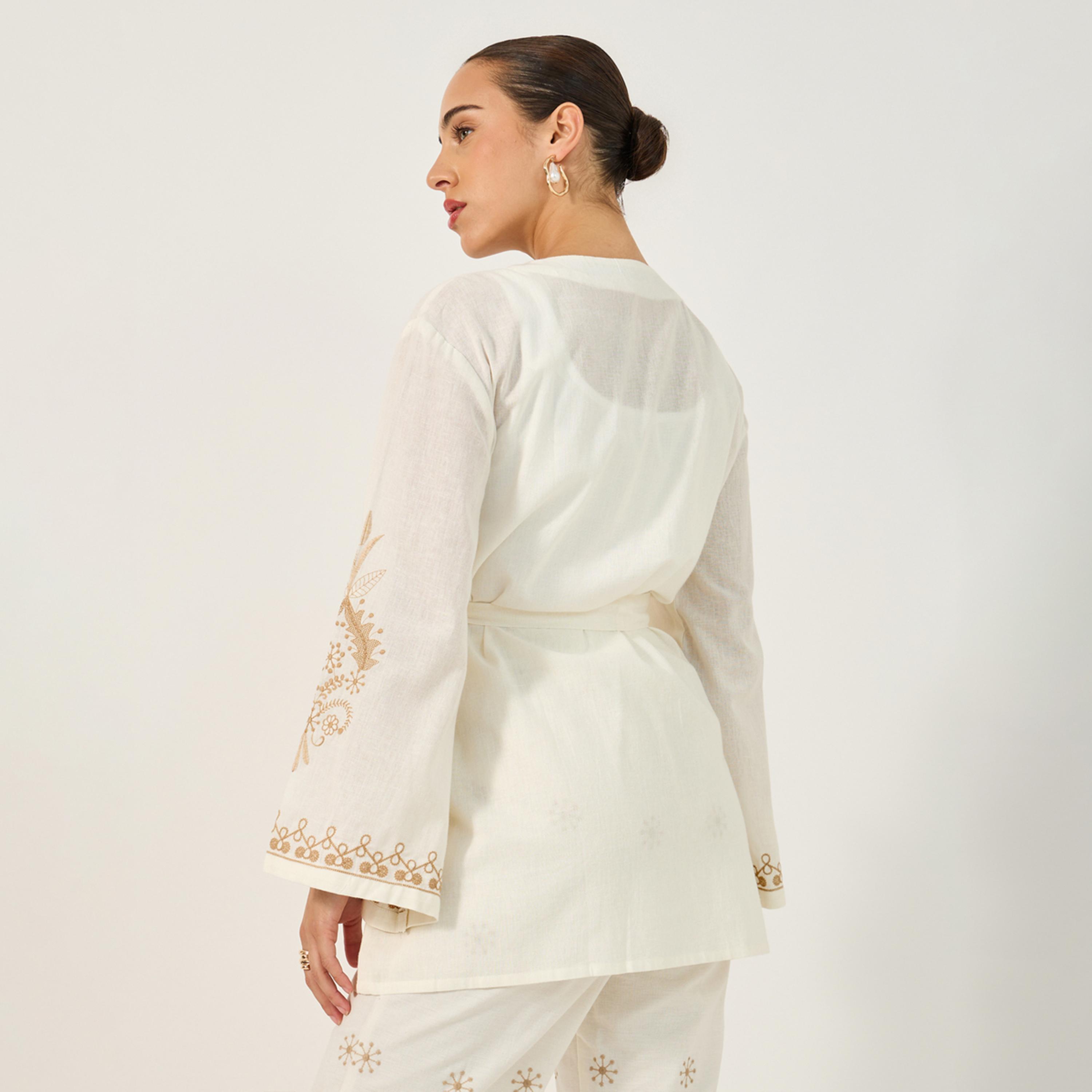 Styli Embroidered Long Sleeves Belted Abaya-women-arabicclothing-abayas-image-4