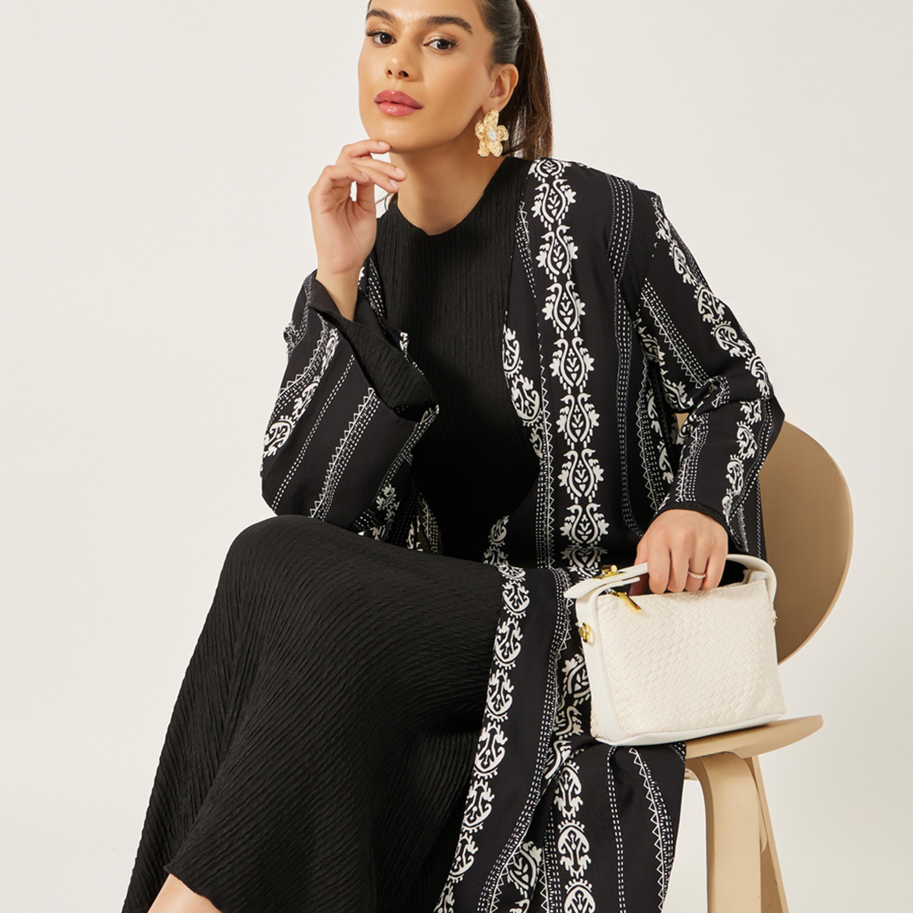 كيمونو طويل مطبع بالكامل بقصة عادية-women-arabicclothing-abayas-image-1