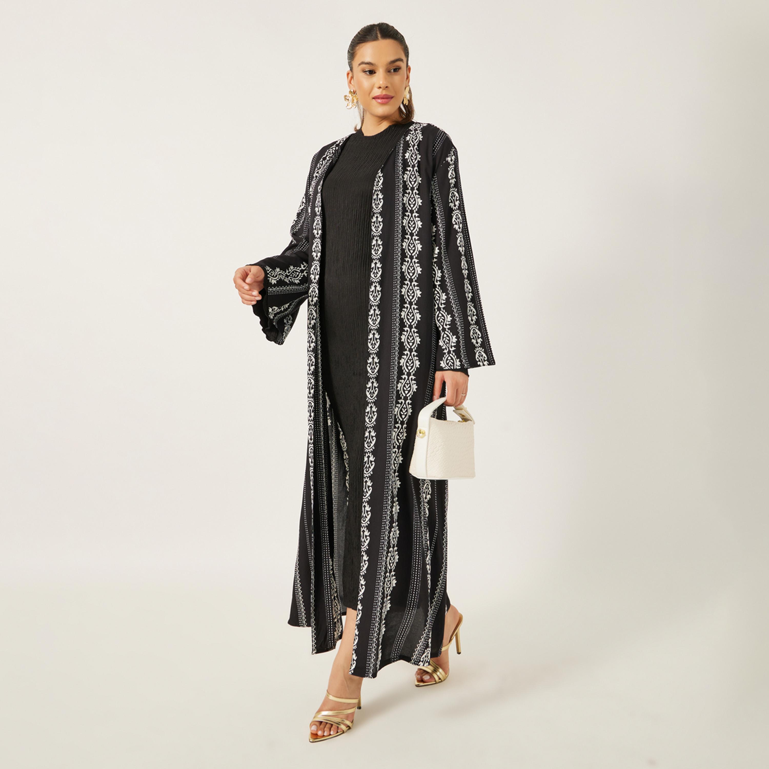 Styli All Over Printed Regular Fit Maxi Abaya-women-arabicclothing-abayas-image-2