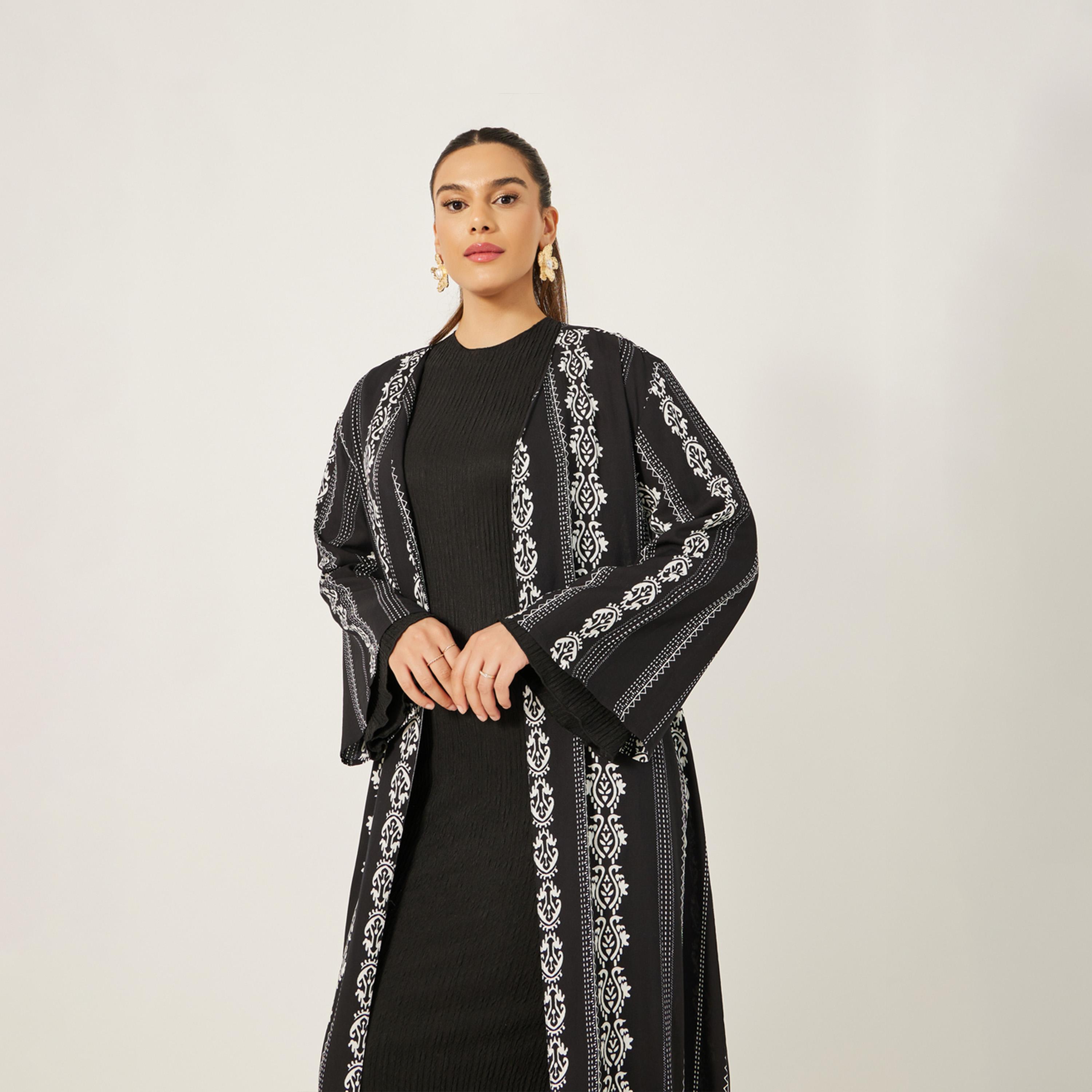 Styli All Over Printed Regular Fit Maxi Abaya-women-arabicclothing-abayas-image-3