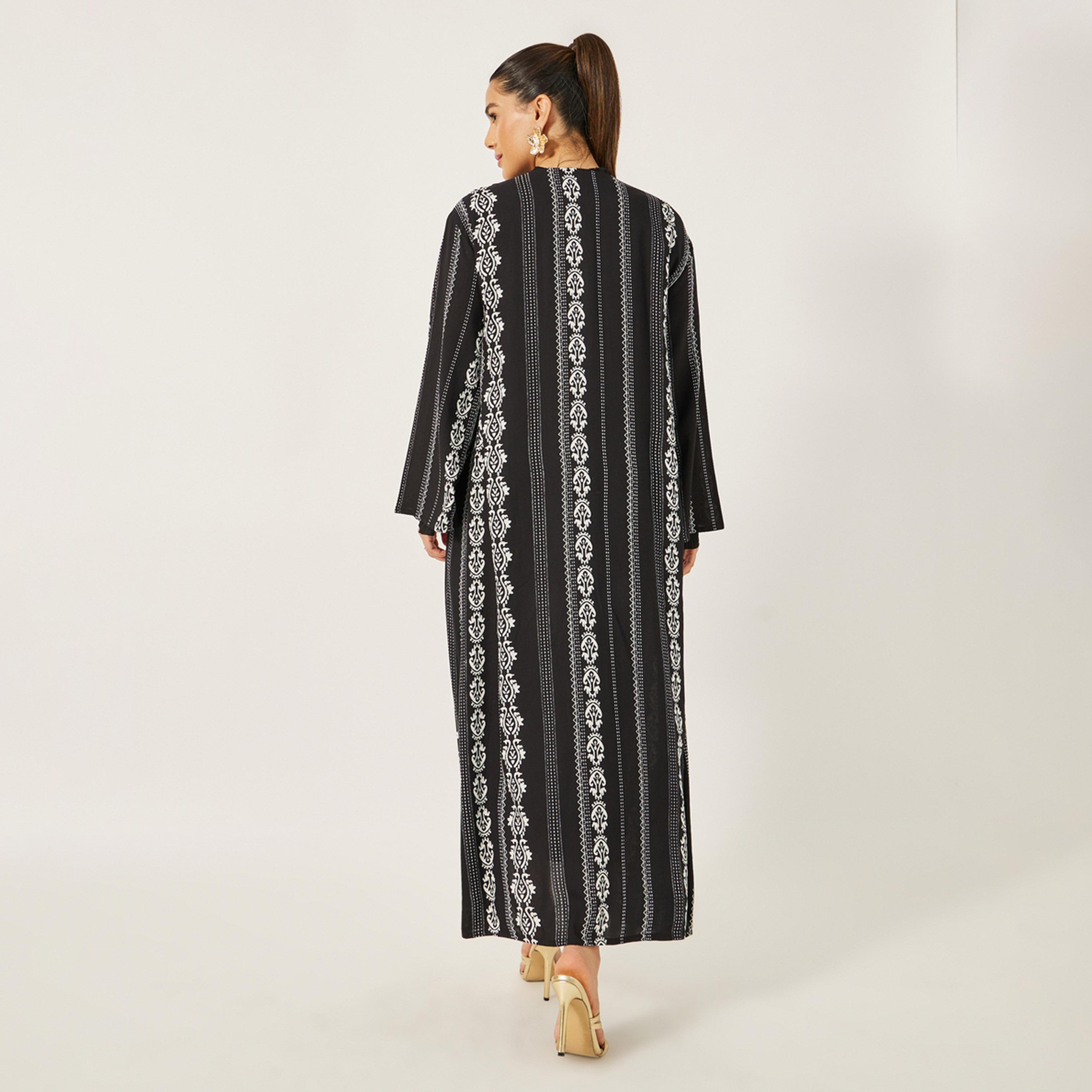 كيمونو طويل مطبع بالكامل بقصة عادية-women-arabicclothing-abayas-image-5