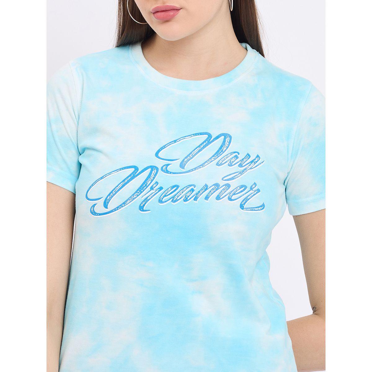 تيشيرت مطبع بكتابة مع ياقة دائرية ديوك × ستايلي-women-clothing-tshirts-image-5