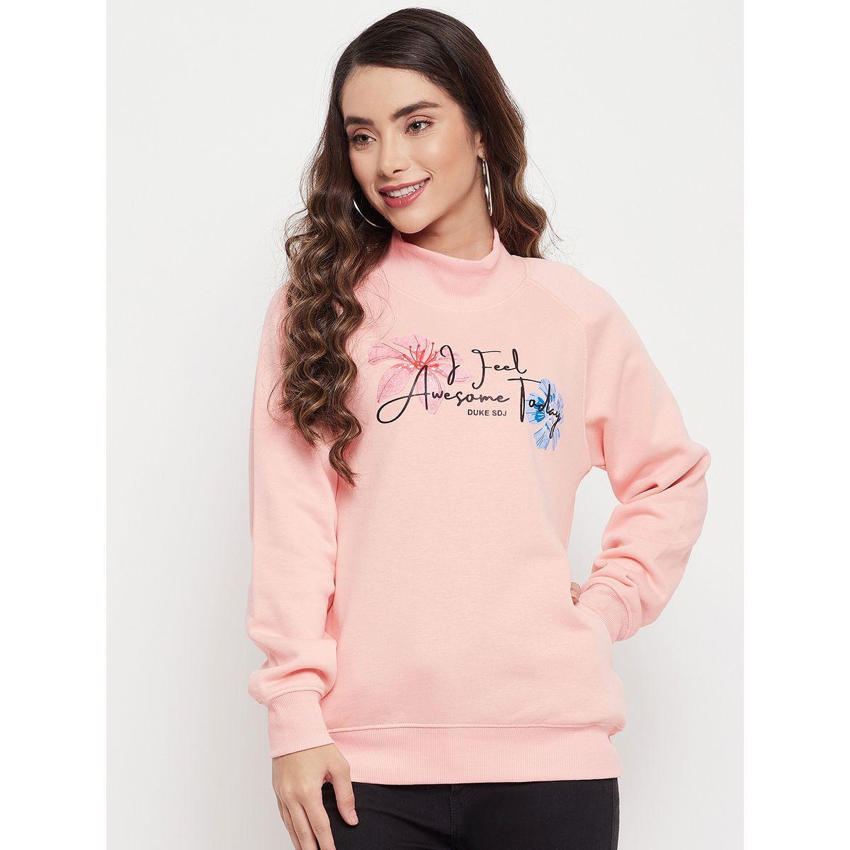 سويت شيرت بطبعة جرافيك وياقة عالية ديوك × ستايلي-women-winterwear-hoodiesandsweatshirts-sweatshirts-image-1
