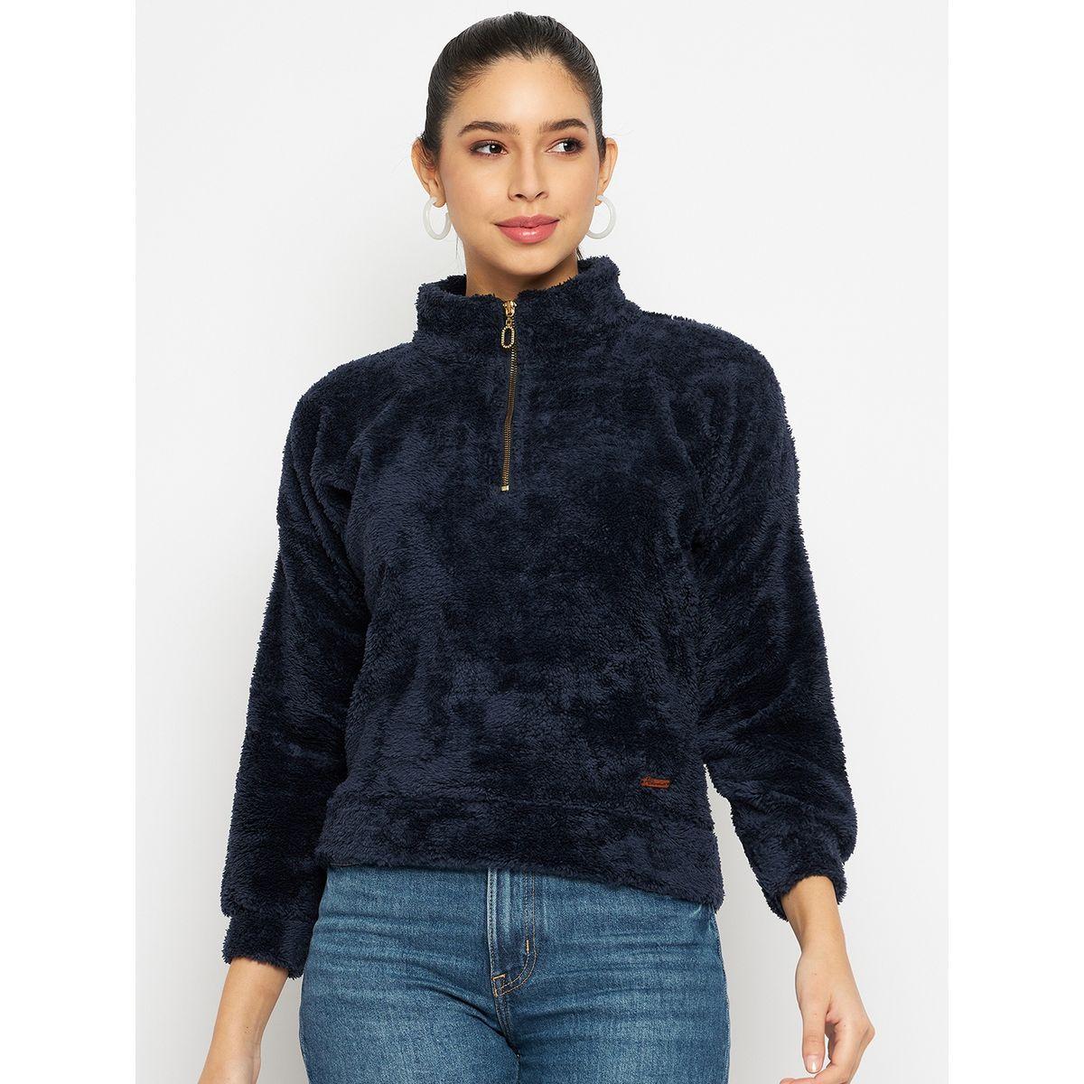 Duke X Styli  High Neck Half Zip Fleece Sweatshirt-women-winterwear-hoodiesandsweatshirts-sweatshirts-image-1