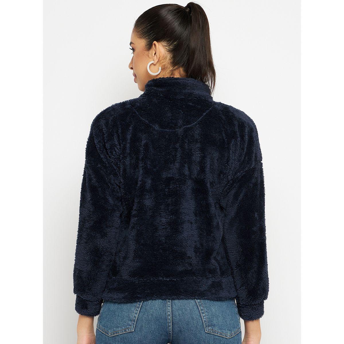 Duke X Styli  High Neck Half Zip Fleece Sweatshirt-women-winterwear-hoodiesandsweatshirts-sweatshirts-image-2