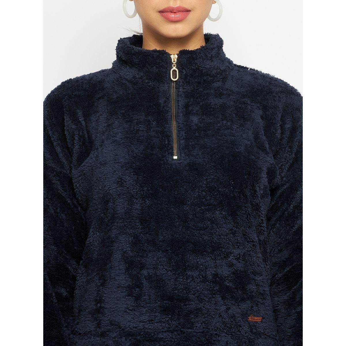 Duke X Styli  High Neck Half Zip Fleece Sweatshirt-women-winterwear-hoodiesandsweatshirts-sweatshirts-image-5