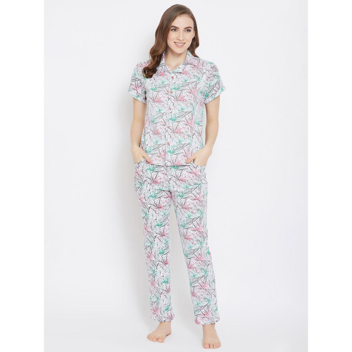 Clovia Cotton All Over Print Shirt & Pyjama Set-women-clothing-nightwear-pyjamas-longsets-image-1