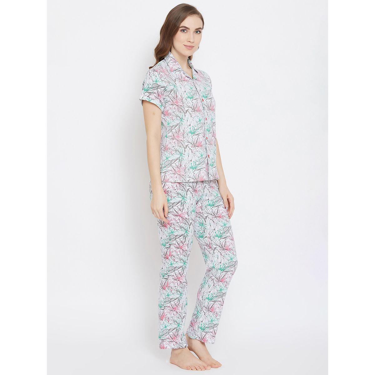 Clovia Cotton All Over Print Shirt & Pyjama Set-women-clothing-nightwear-pyjamas-longsets-image-2