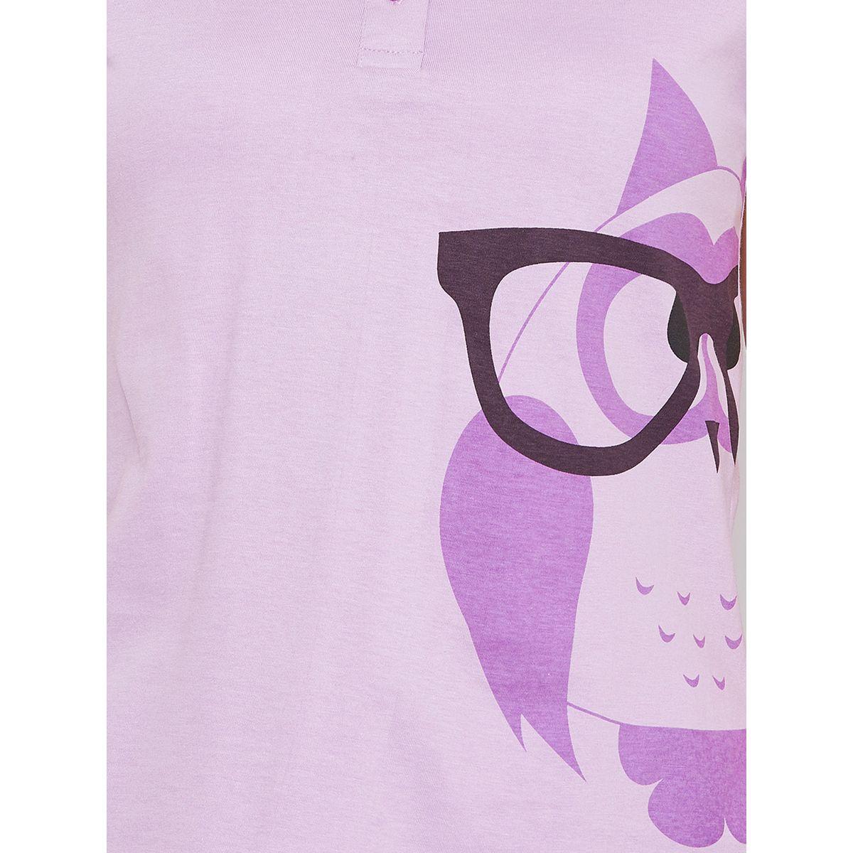 طقم من بنطال بيجاما مع تيشيرت بطبعة بومة-women-clothing-nightwear-pyjamas-longsets-image-5