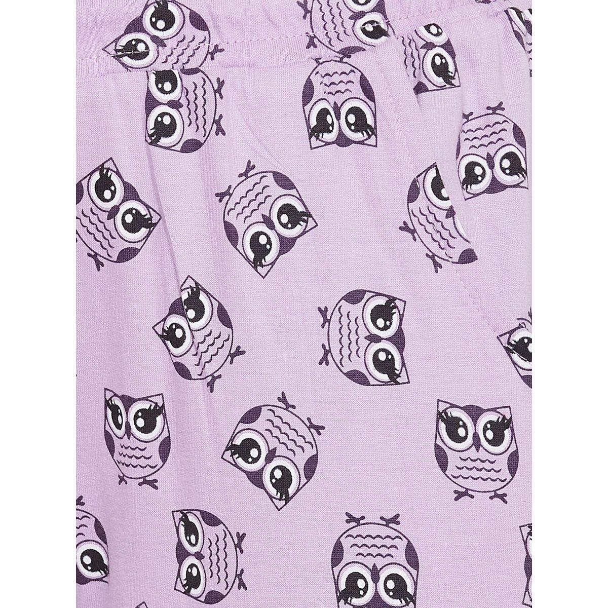 طقم من بنطال بيجاما مع تيشيرت بطبعة بومة-women-clothing-nightwear-pyjamas-longsets-image-6