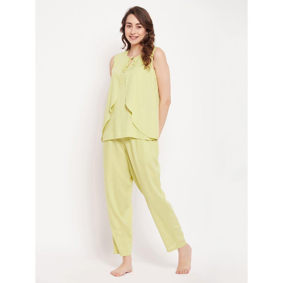 طقم من بنطال بيجاما مع بلوزة بلا أكمام-women-clothing-nightwear-pyjamas-longsets-image-2
