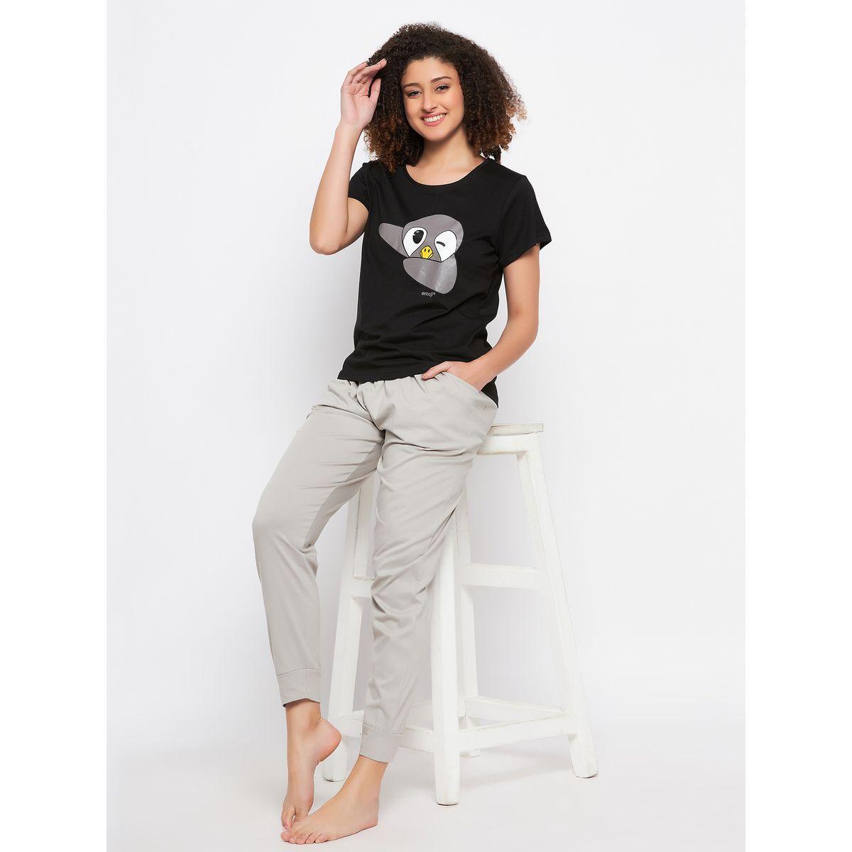 مجموعة من جوغر مع تيشيرت بطبعة جرافيك-women-clothing-nightwear-pyjamas-longsets-image-1