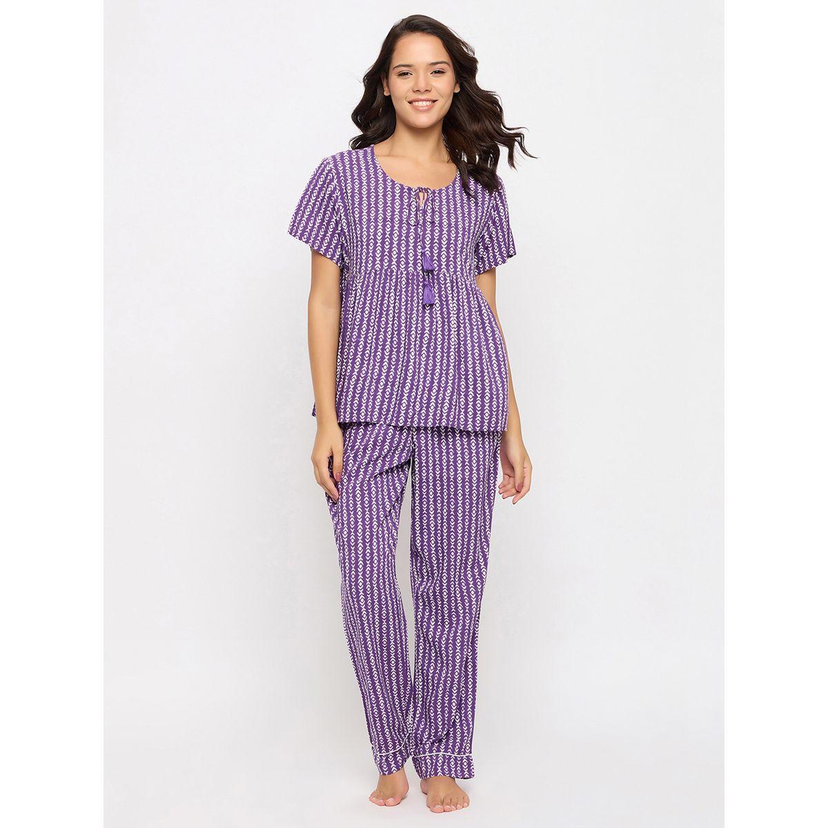 Clovia All Over Print Top & Pyjama Set-women-clothing-nightwear-pyjamas-longsets-image-1