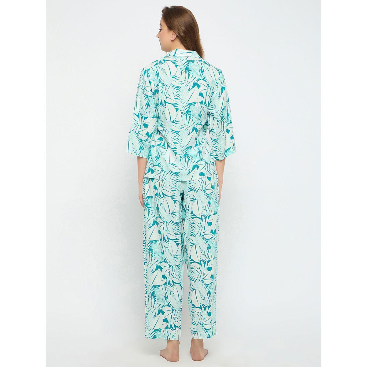Clovia Leaf Print Wrap Top & Pyjama Set-women-clothing-nightwear-pyjamas-longsets-image-5