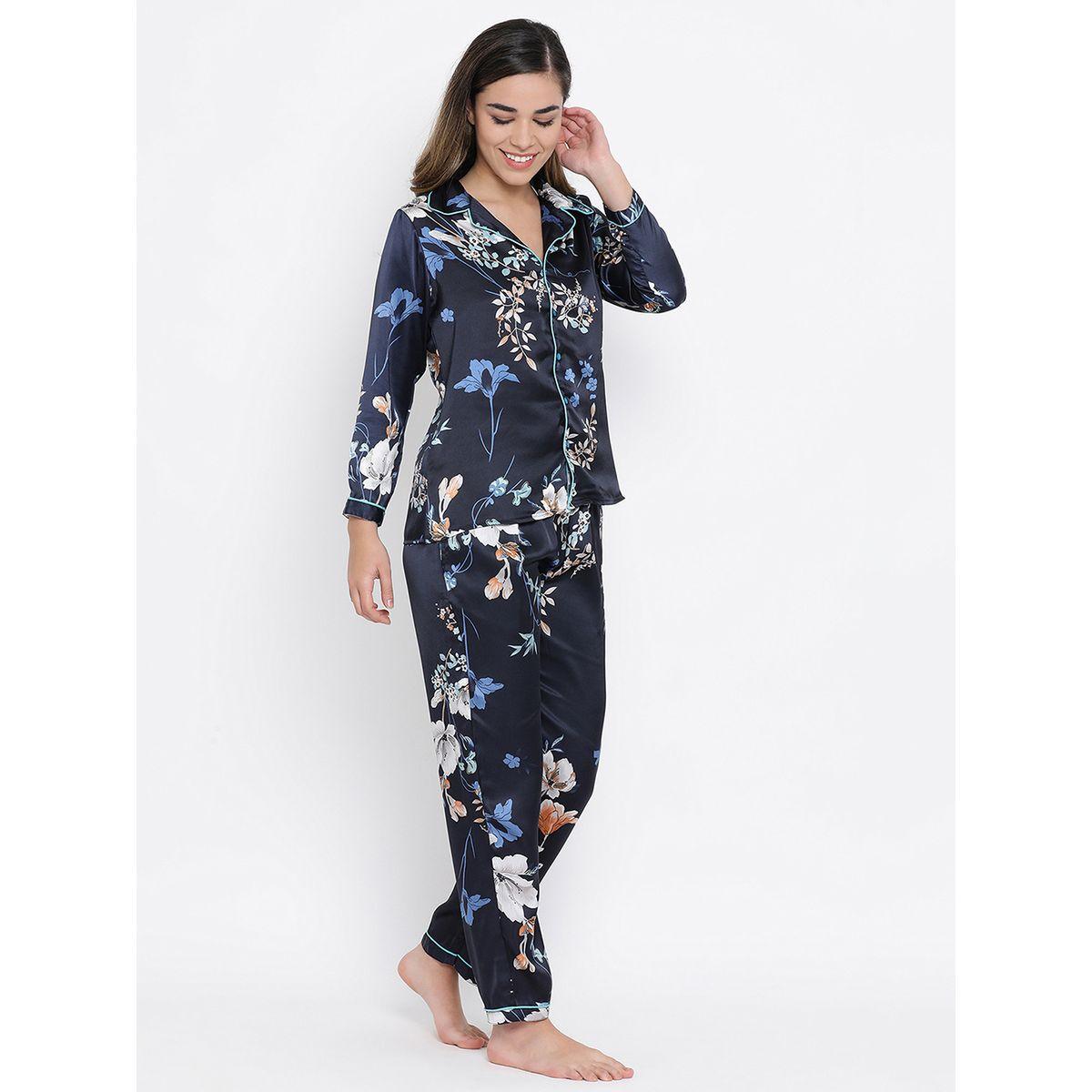 طقم من بنطال بيجاما مع بلوزة مطبعة بالكامل-women-clothing-nightwear-pyjamas-longsets-image-2