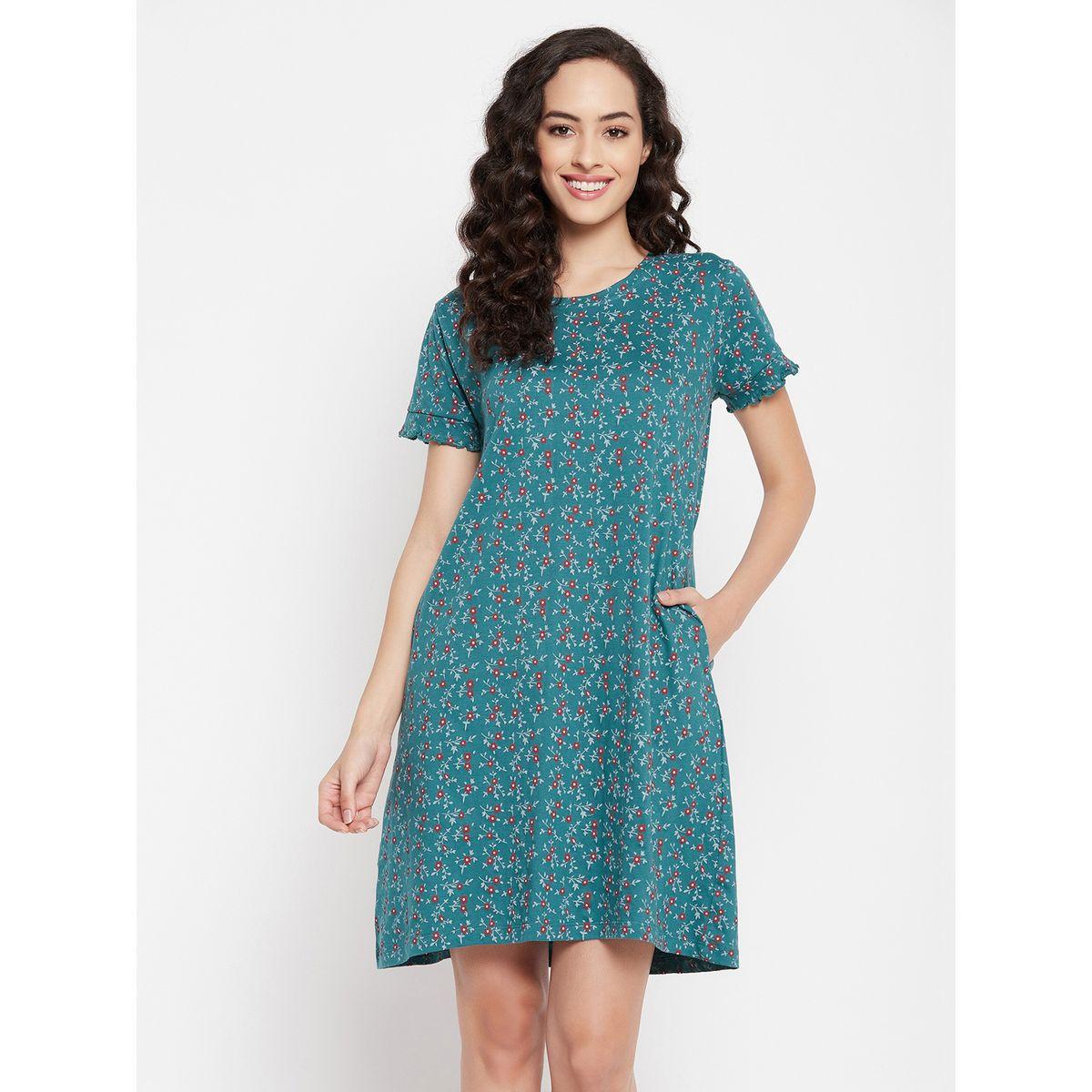 قميص نوم مطبع بزهور مع جيب جانبي-women-clothing-nightwear-robes-image-3