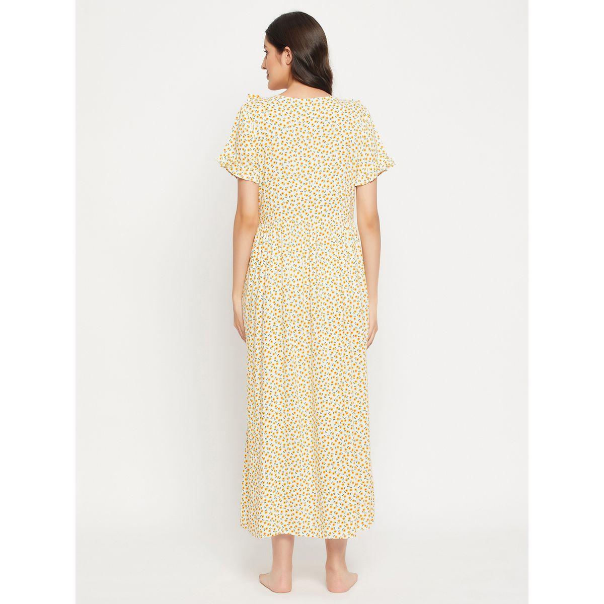 Clovia Floral Print Ruffled Nursing Nightdress-women-clothing-nightwear-robes-image-6