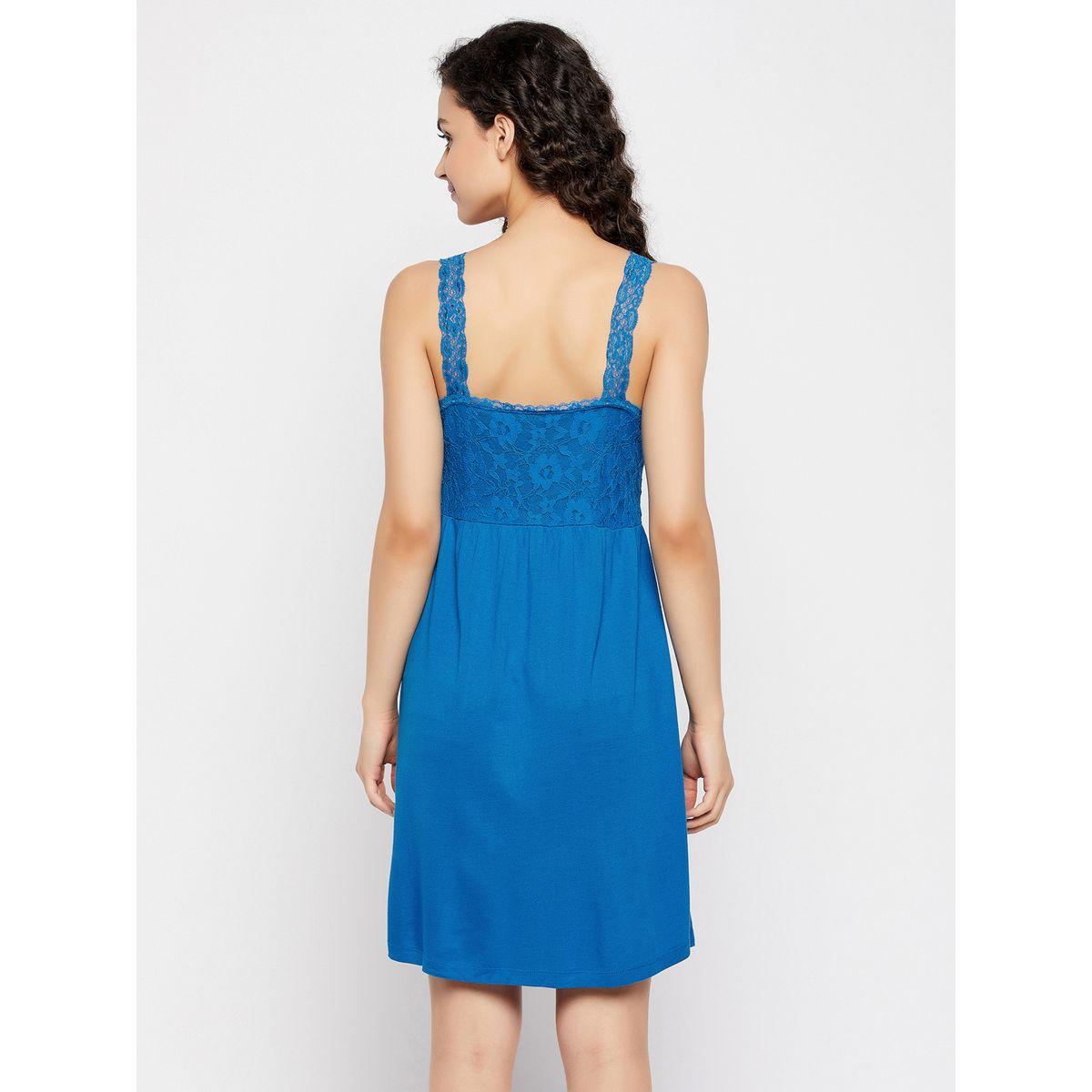 قميص نوم قطن بتفاصيل دانتيل-women-clothing-nightwear-robes-image-6