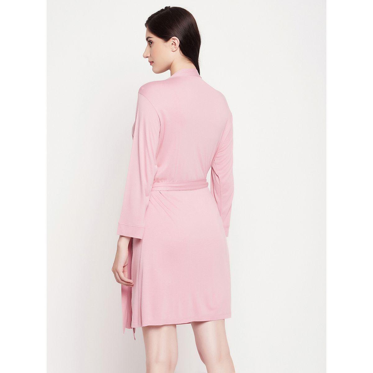 Clovia Viscose Long Sleeves Robe with Tie Belt-women-clothing-nightwear-robes-image-5