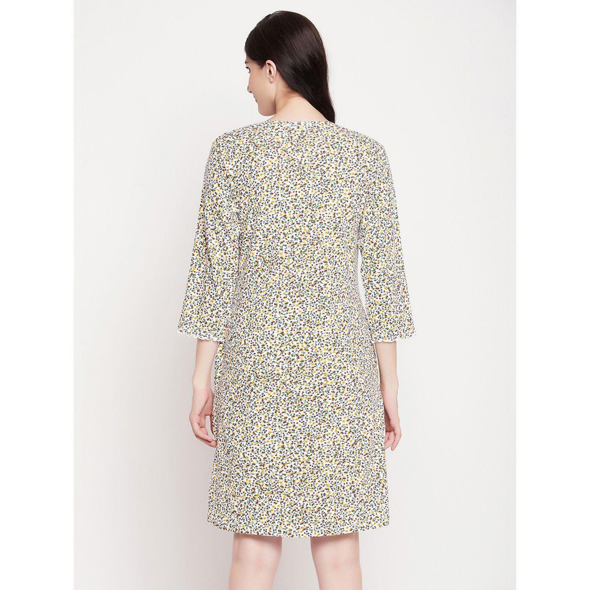 قميص نوم مطبع بزهور مع أكمام 3/4-women-clothing-nightwear-nighties-image-6