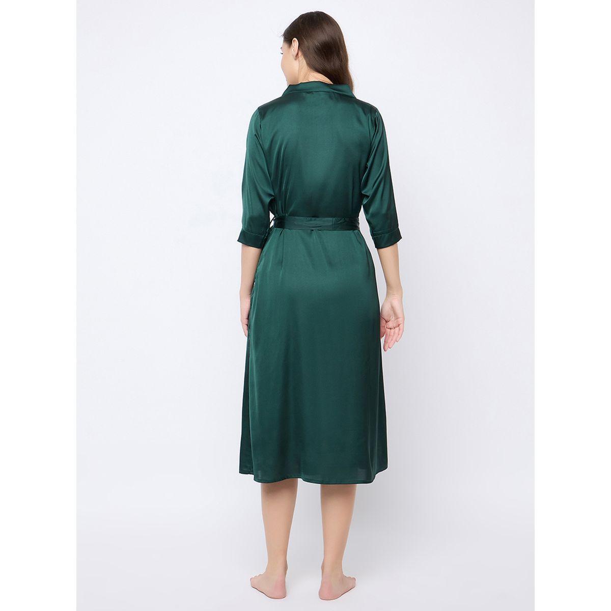 روب ساتان سادة بأكمام 3/4-women-clothing-nightwear-robes-image-6
