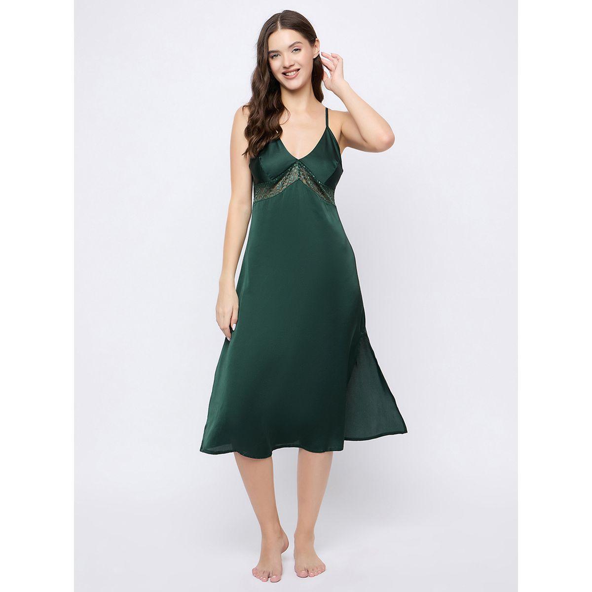 قميص نوم ساتان بتفاصيل دانتيل-women-clothing-nightwear-nighties-image-1