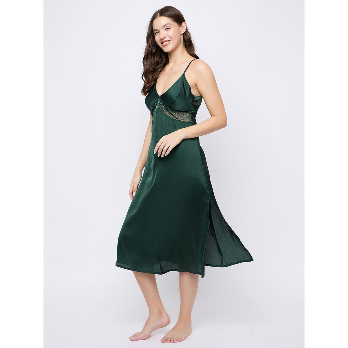قميص نوم ساتان بتفاصيل دانتيل-women-clothing-nightwear-nighties-image-3
