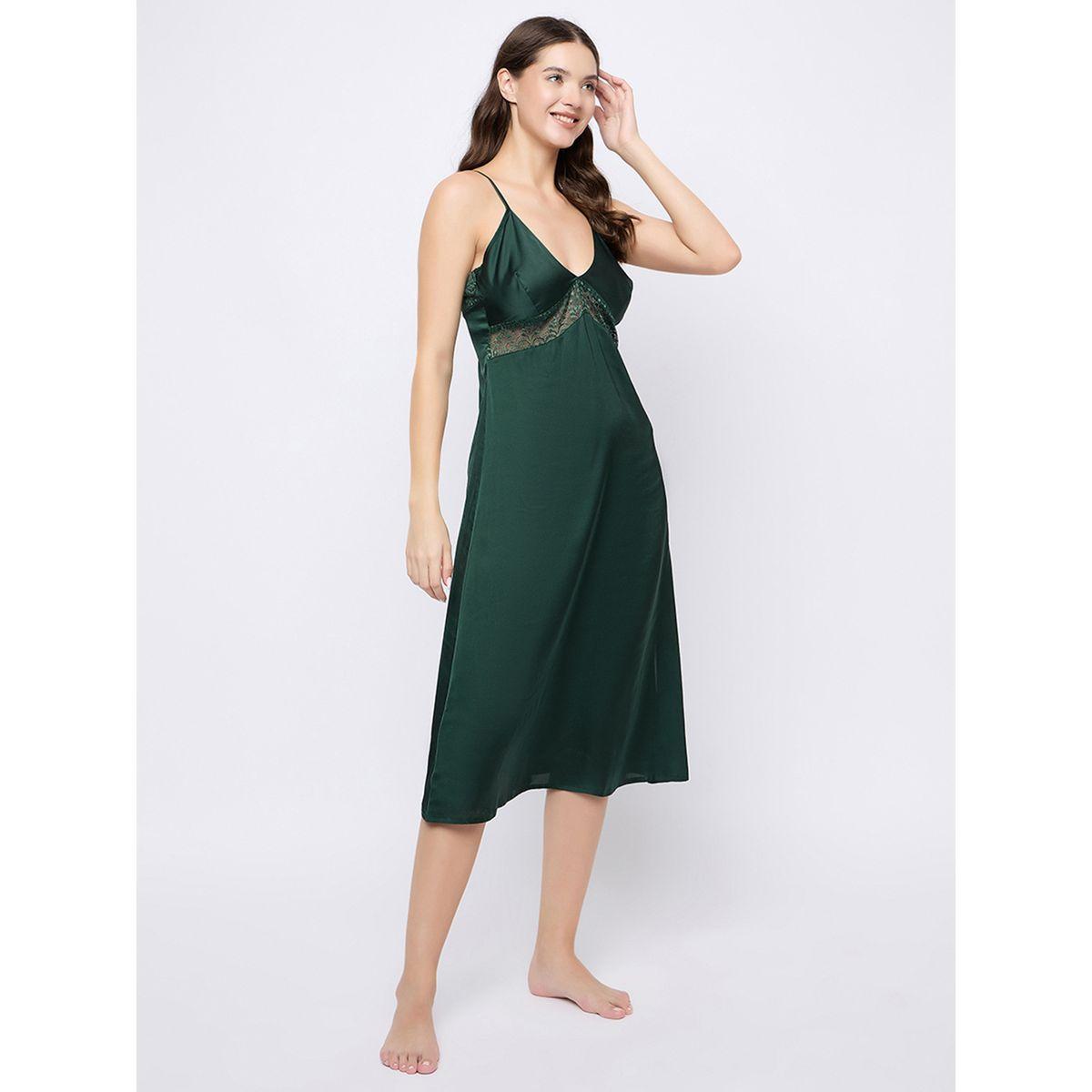 قميص نوم ساتان بتفاصيل دانتيل-women-clothing-nightwear-nighties-image-4