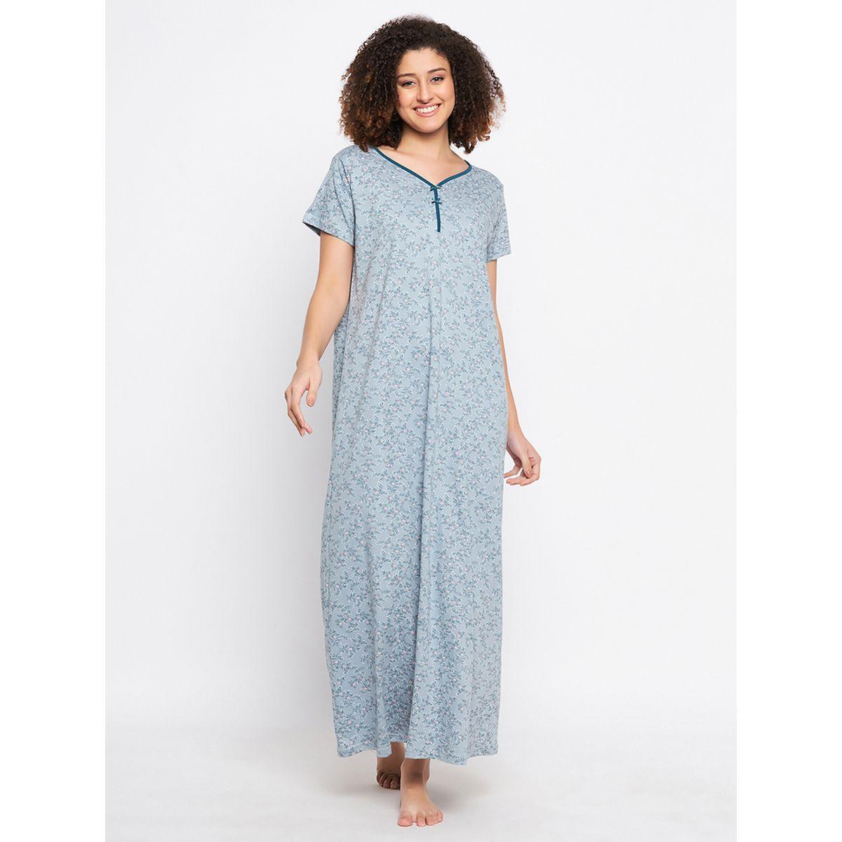 قميص نوم قطن بطبعة زهور-women-clothing-nightwear-nighties-image-1