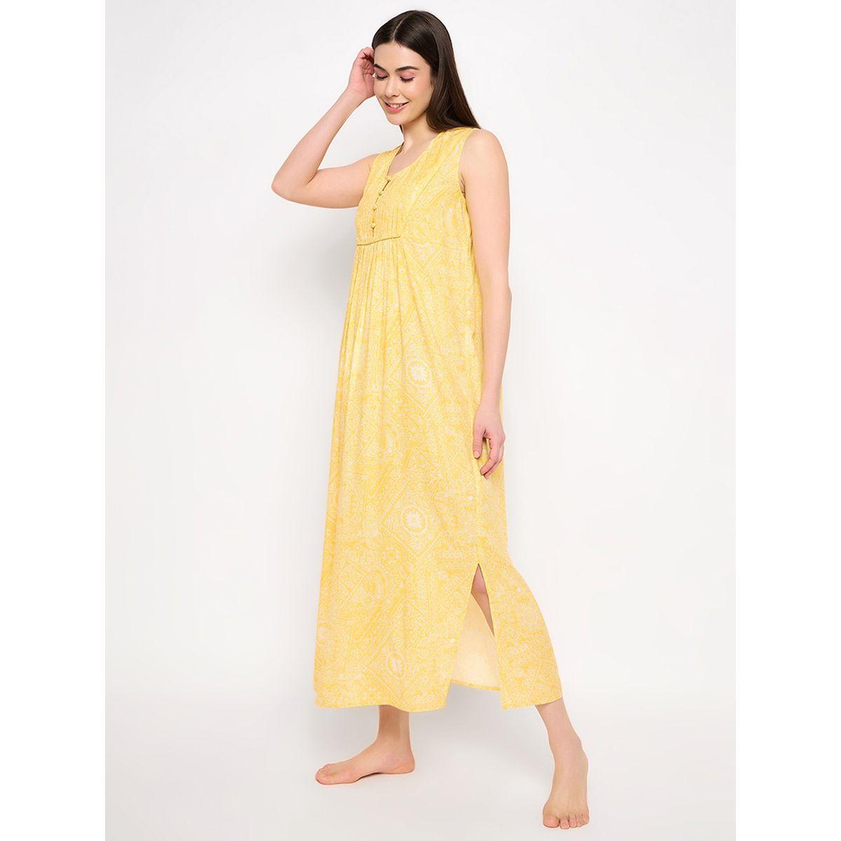 Clovia Paisley Print Sleeveless Nightdress-women-clothing-nightwear-nighties-image-4