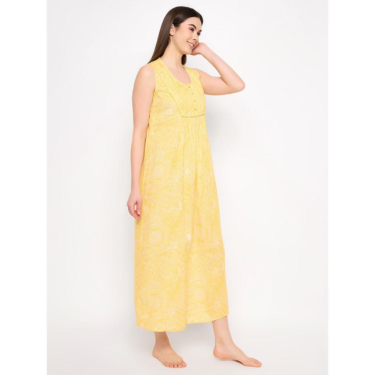 Clovia Paisley Print Sleeveless Nightdress-women-clothing-nightwear-nighties-image-5