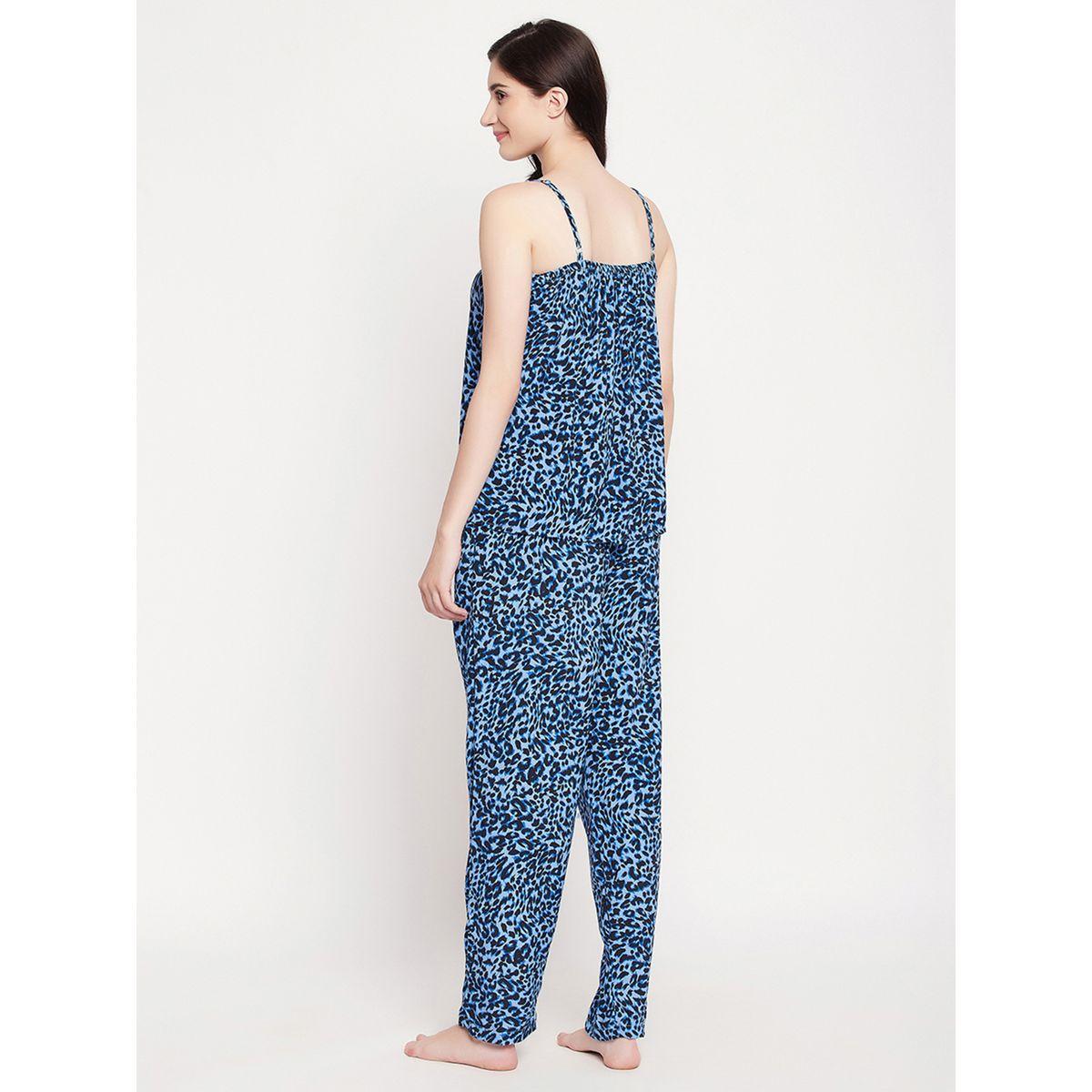 طقم من بنطال بيجاما مع بلوزة كامي بطبعة حيوان-women-clothing-nightwear-pyjamas-longsets-image-6