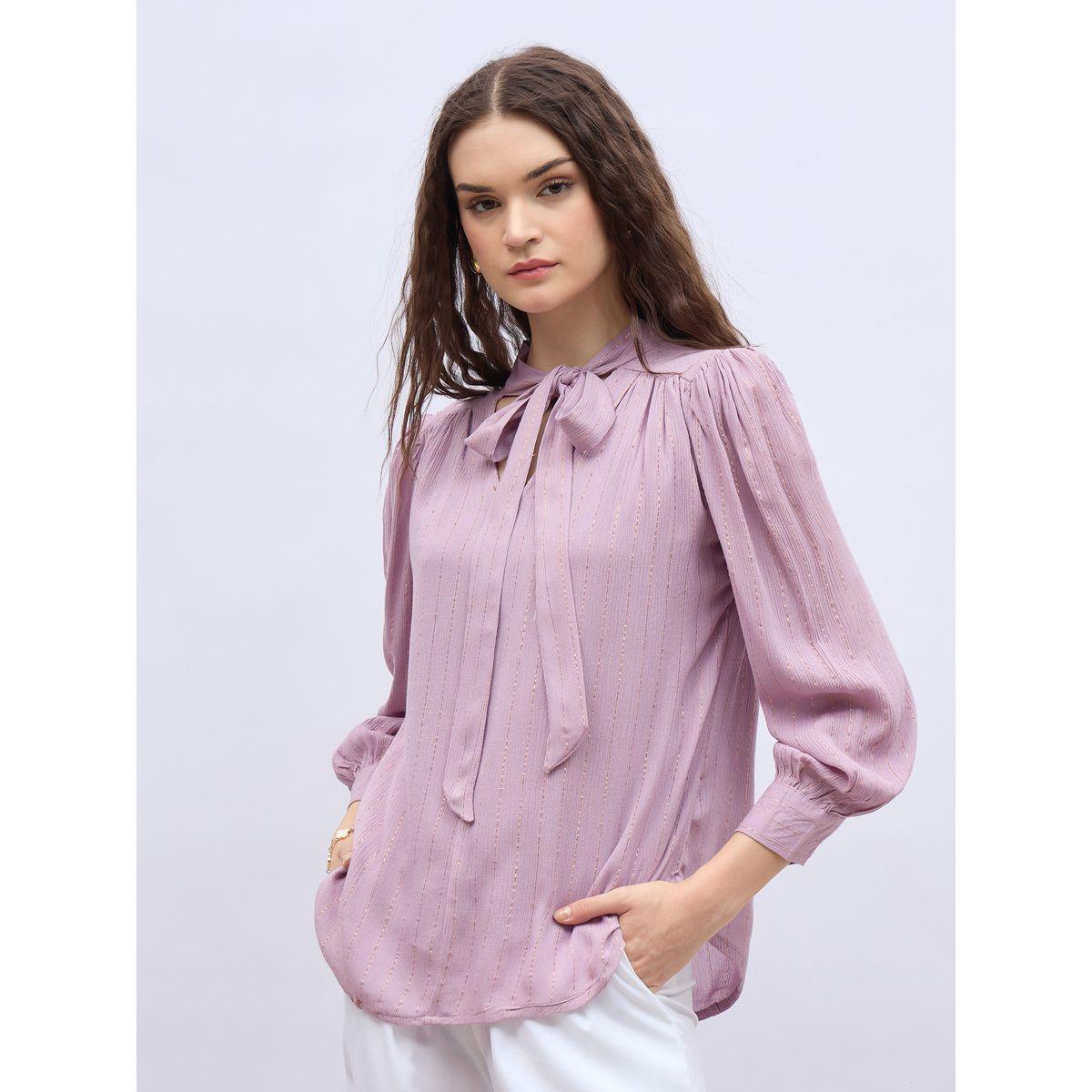 بلوزة بأكمام بالون وياقة بأربطة-women-clothing-shirtsandblouses-blouses-image-3
